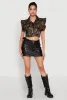 Flutter Sleeve Camo Cropped Jacket sold by Rainbow