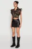 Flutter Sleeve Camo Cropped Jacket sold by Rainbow