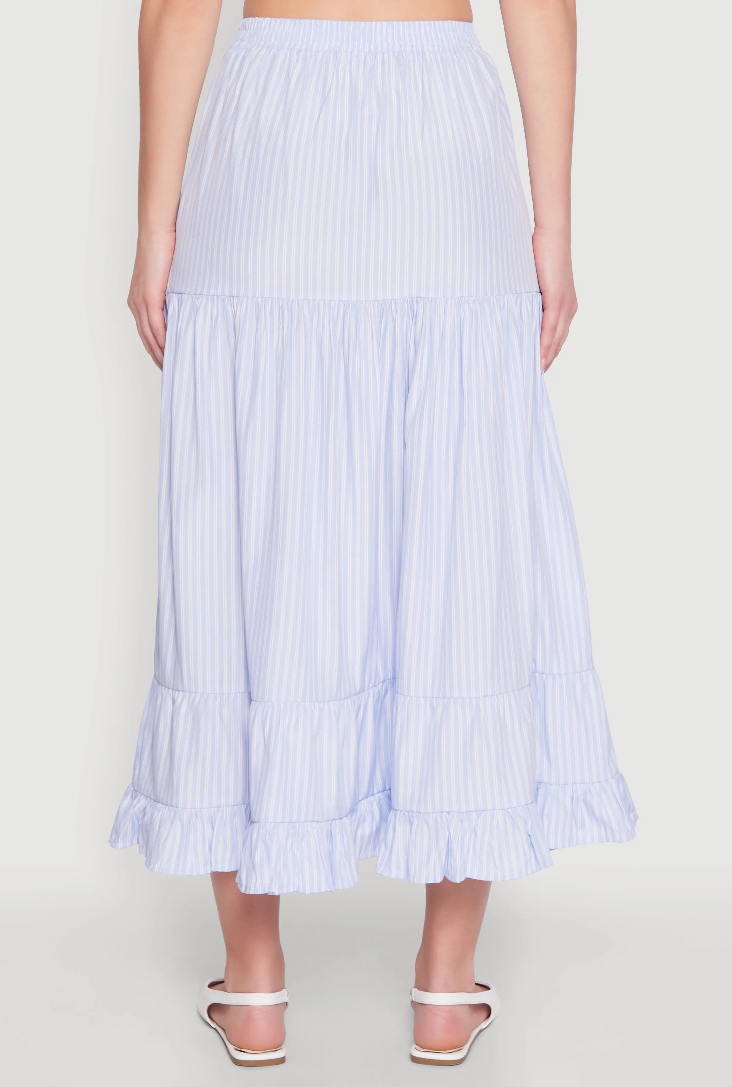 Almost Famous Pinstripe Tiered Skirt sold by Rainbow product image thumbnail 5