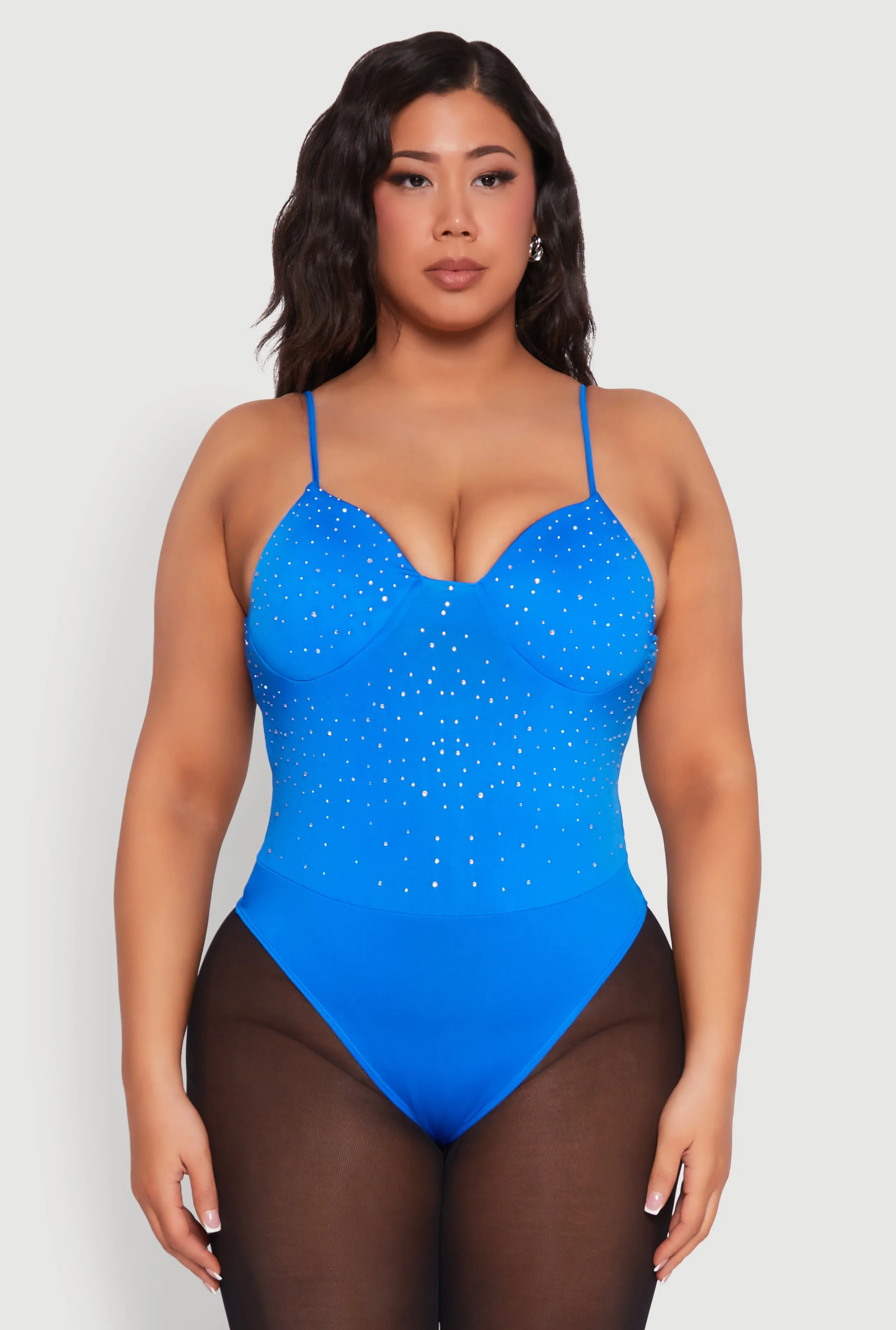 Plus Size Rhinestone Bustier Bodysuit sold by Rainbow product image thumbnail 2