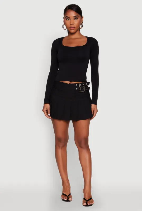 Belted Front Mini Pleated Skirt sold by Rainbow