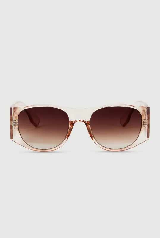 Metallic Cut Out Arm Ombre Lens Sunglasses sold by Rainbow