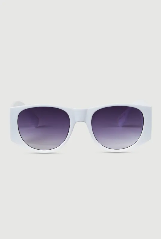 Metallic Cut Out Arm Ombre Lens Sunglasses sold by Rainbow