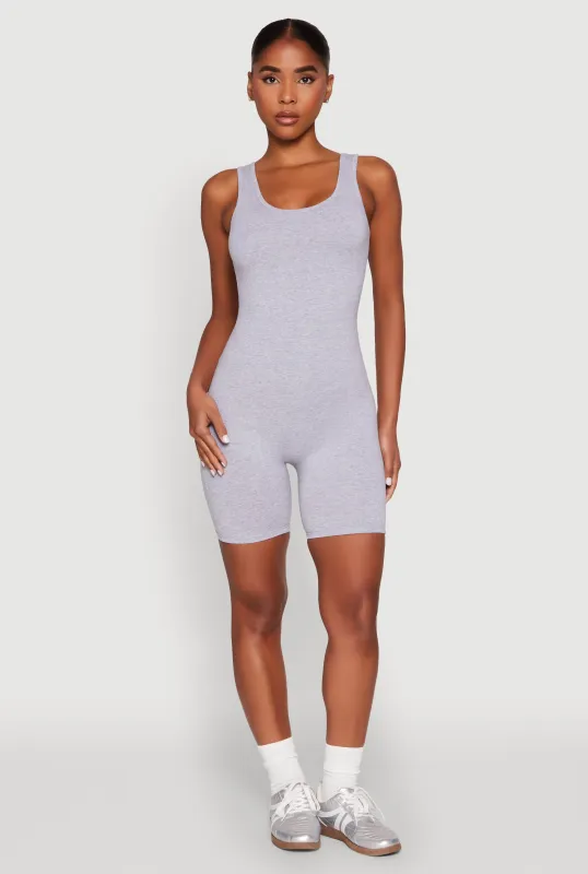 Scoop Neck Tank Biker Romper sold by Rainbow