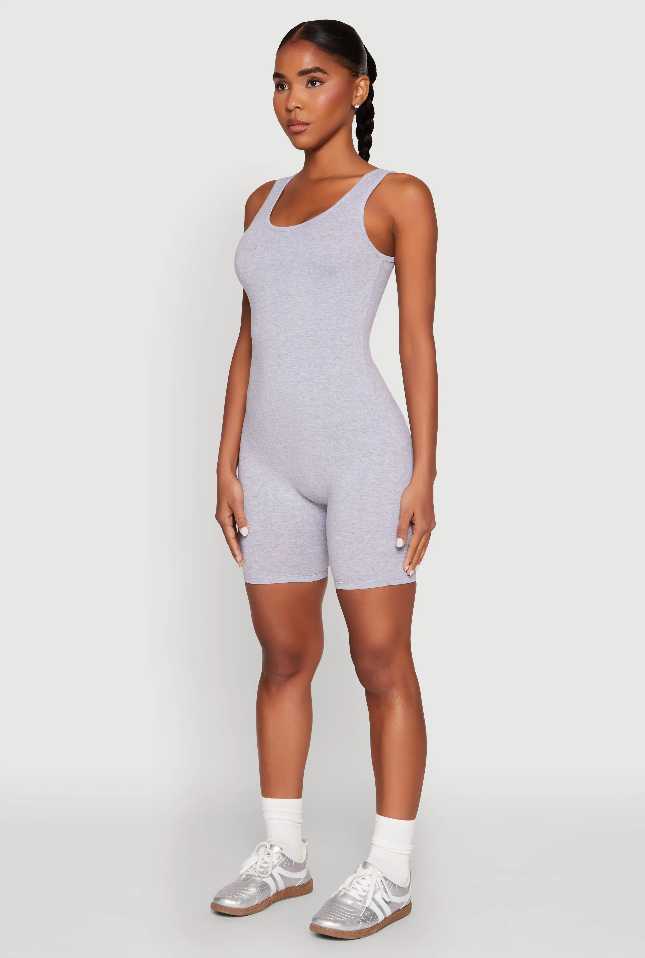 Scoop Neck Tank Biker Romper sold by Rainbow product image thumbnail 3