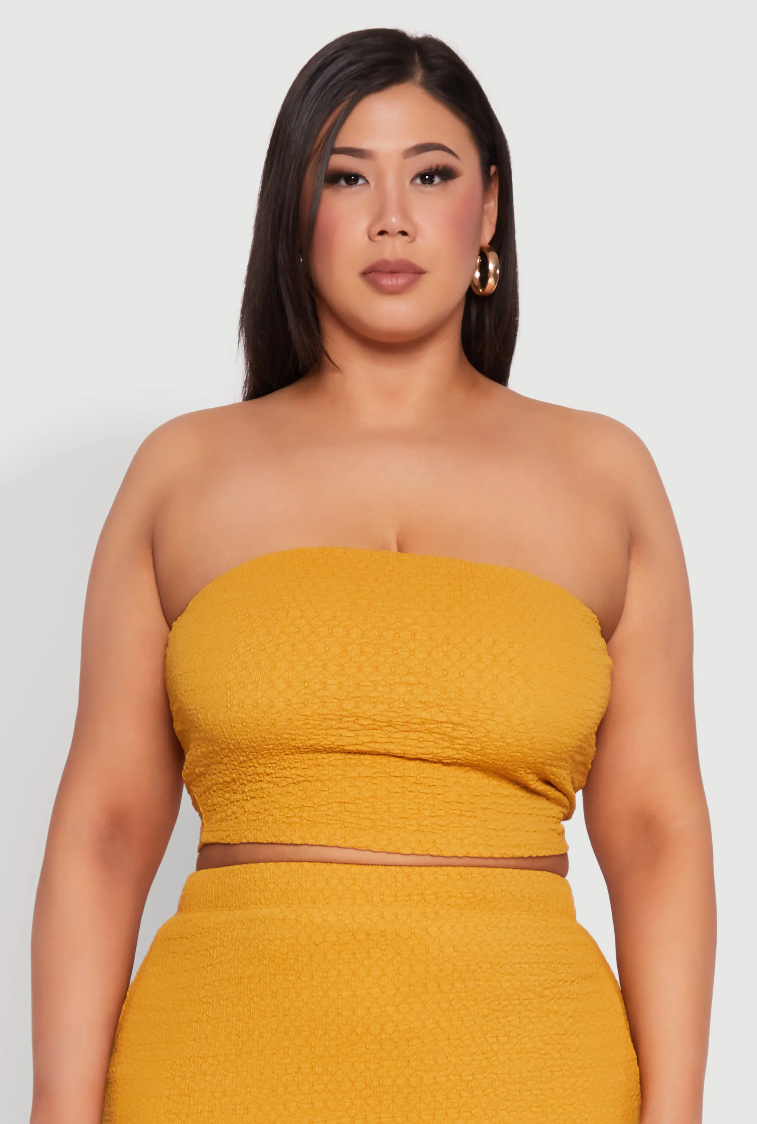 Plus Size Textured Knit Tube Top sold by Rainbow