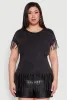 Plus Size Fringe Trim Tee sold by Rainbow