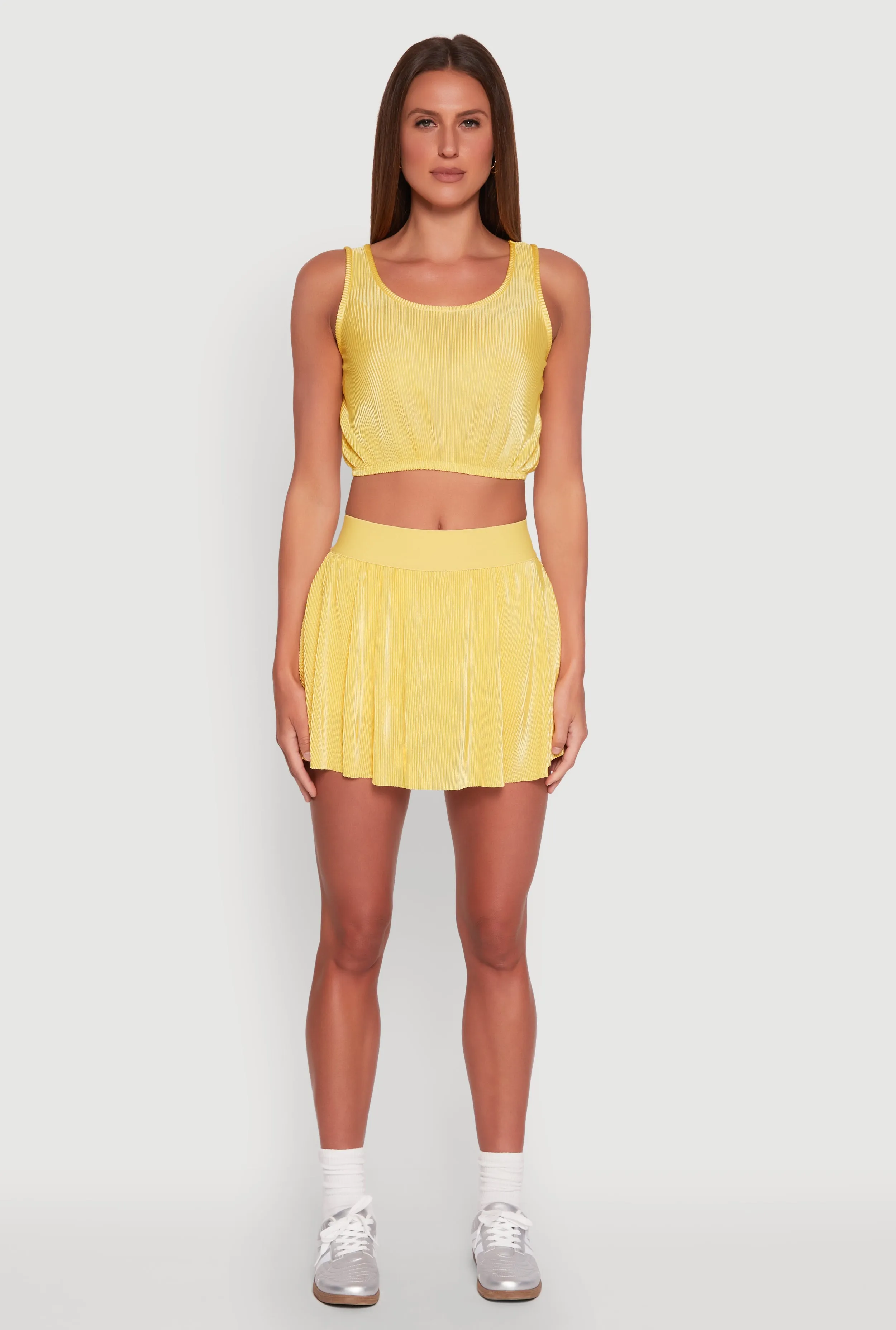 Almost Famous Plisse Cropped Tank Top sold by Rainbow product image thumbnail 3