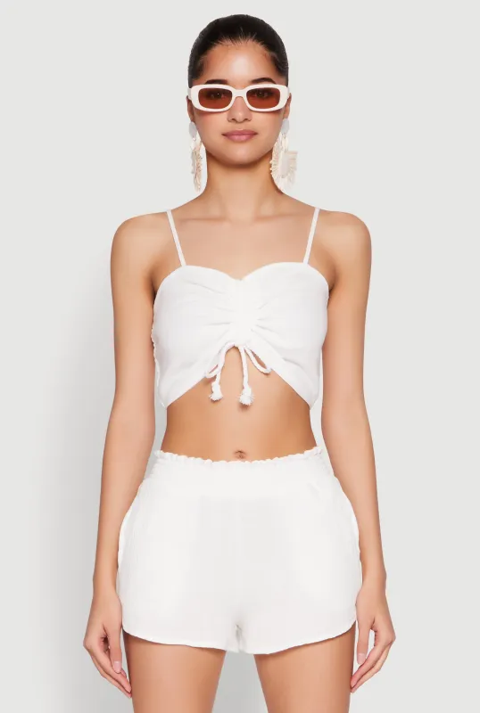 Almost Famous Ruched Cropped Cami sold by Rainbow