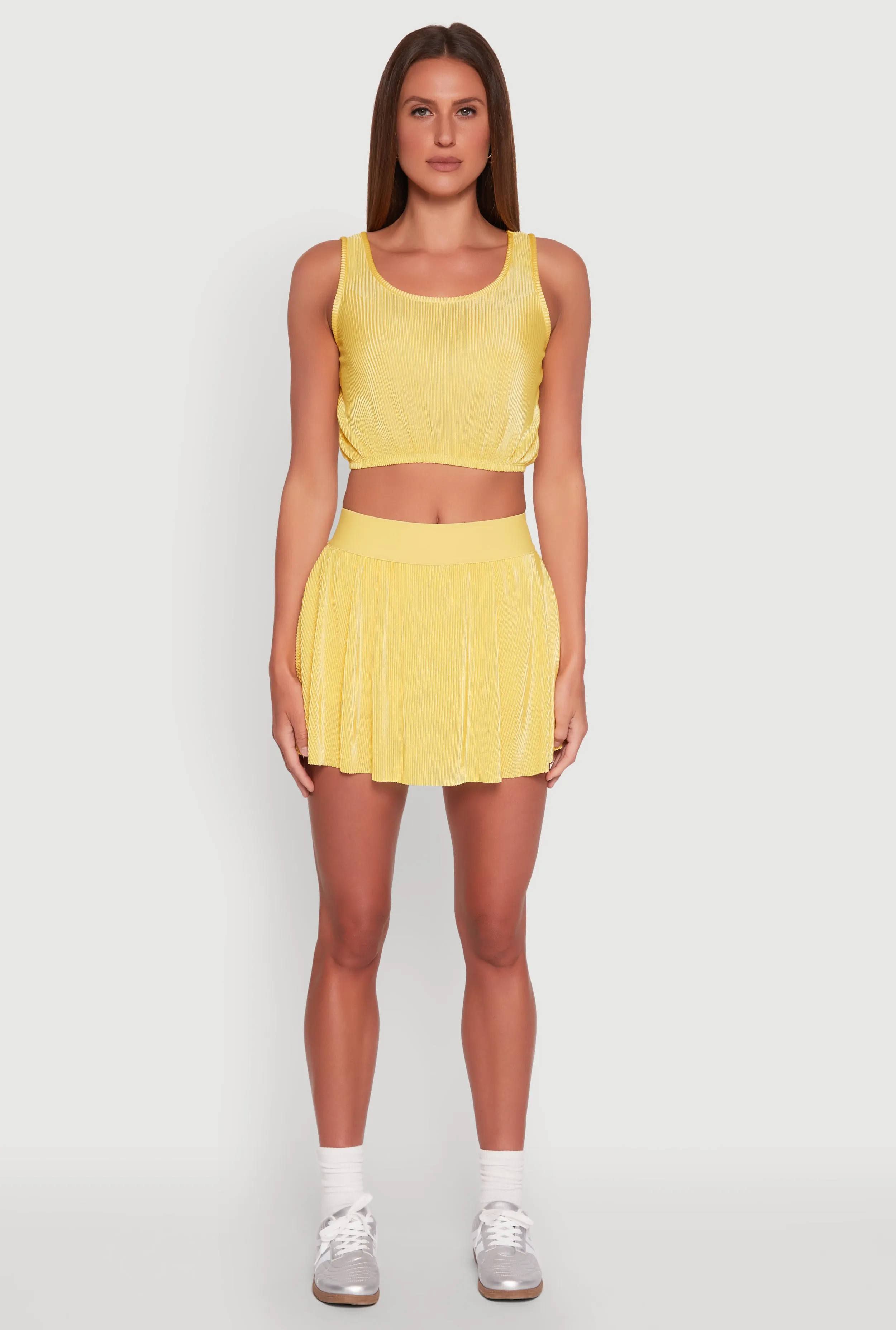 Almost Famous Plisse Lined Skater Skirt sold by Rainbow product image thumbnail 2