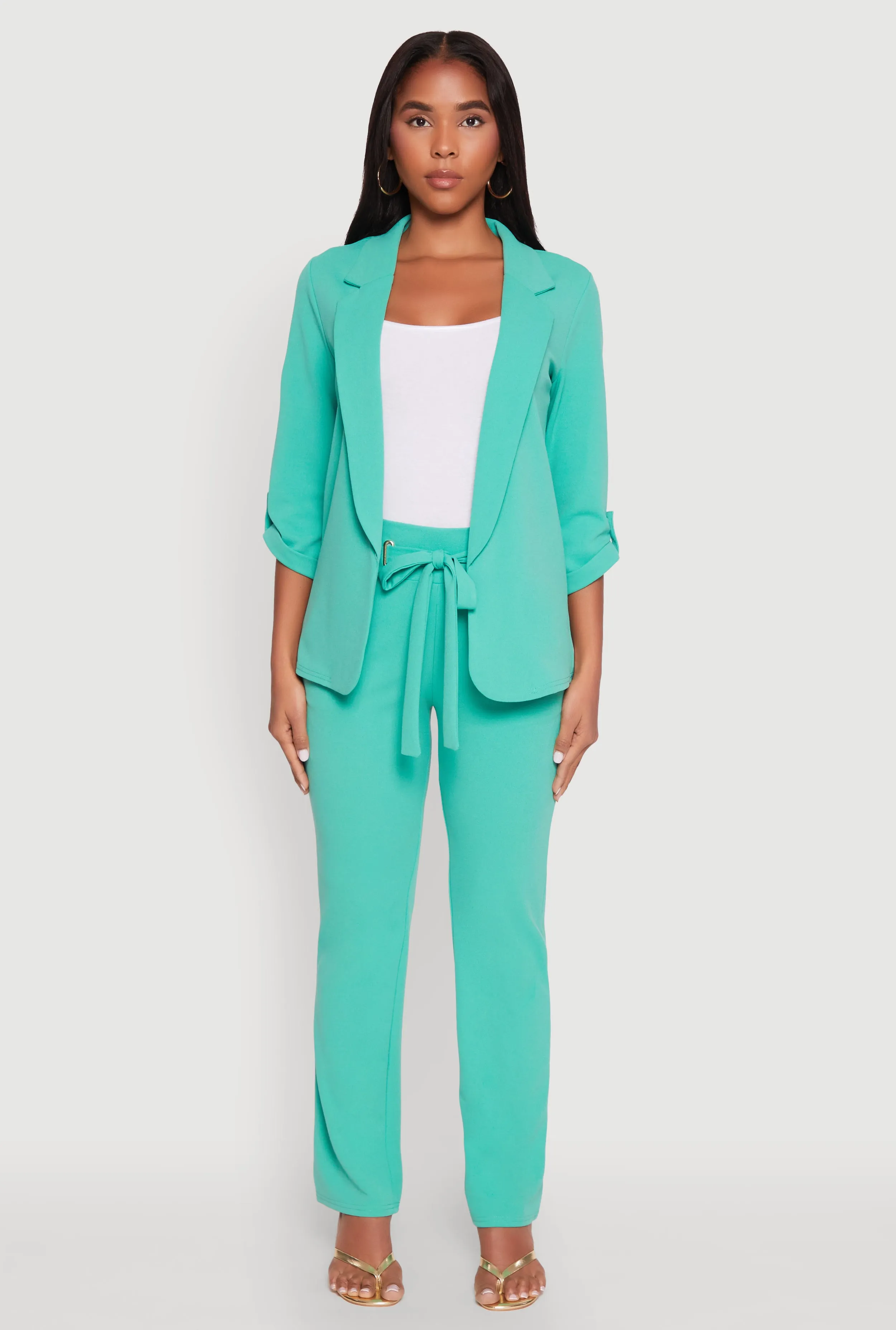 Crepe Knit Tie Front Dress Pants sold by Rainbow product image thumbnail 2