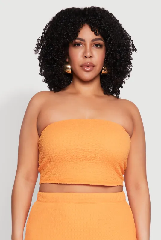 Plus Size Textured Knit Tube Top sold by Rainbow