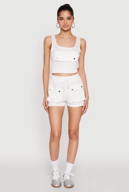 High Waist Cargo Pocket Sweatshorts sold by Rainbow