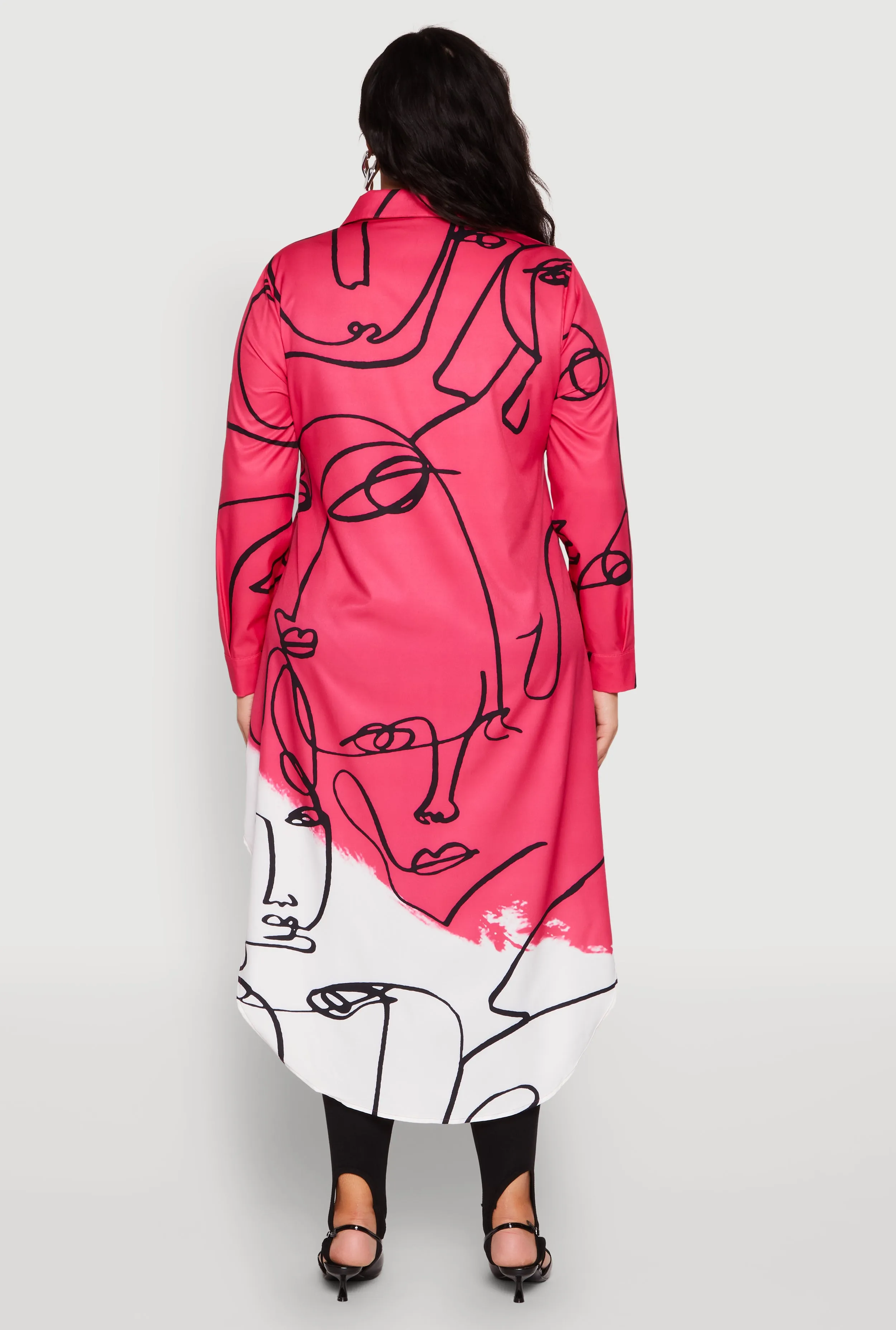 Plus Size Abstract Faces Button Front Maxi Top sold by Rainbow product image thumbnail 5