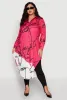 Plus Size Abstract Faces Button Front Maxi Top sold by Rainbow