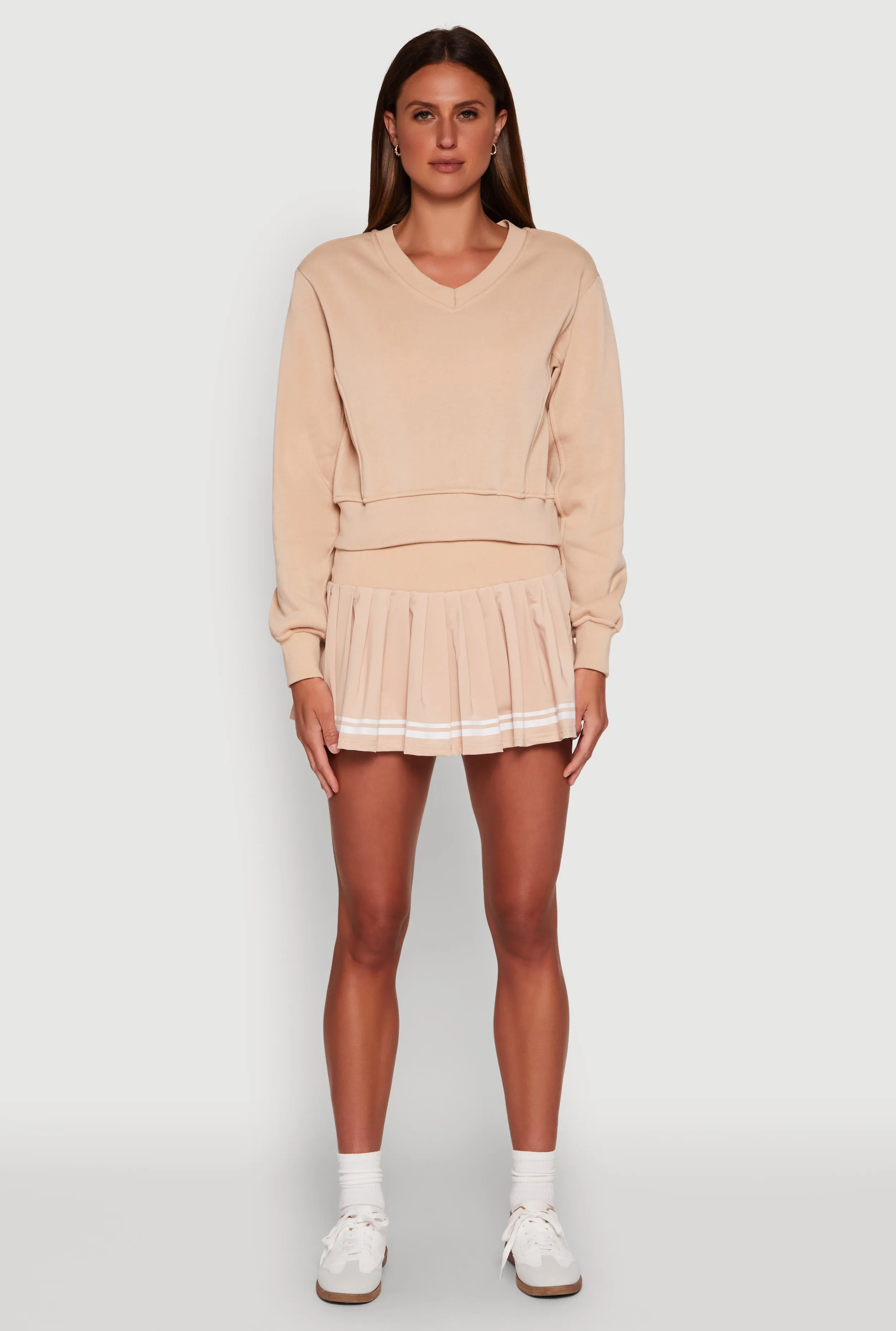 Varsity Stripe High Waisted Pleated Skirt sold by Rainbow product image thumbnail 2