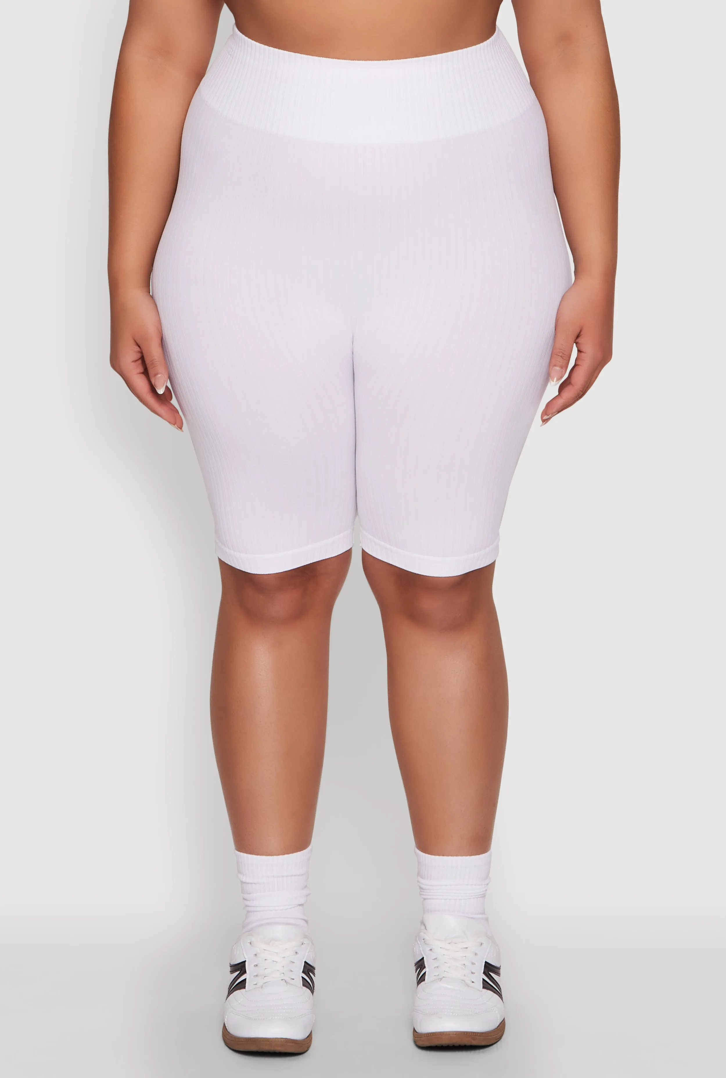 Plus Size Seamless Rib Knit Biker Shorts sold by Rainbow product image thumbnail 3