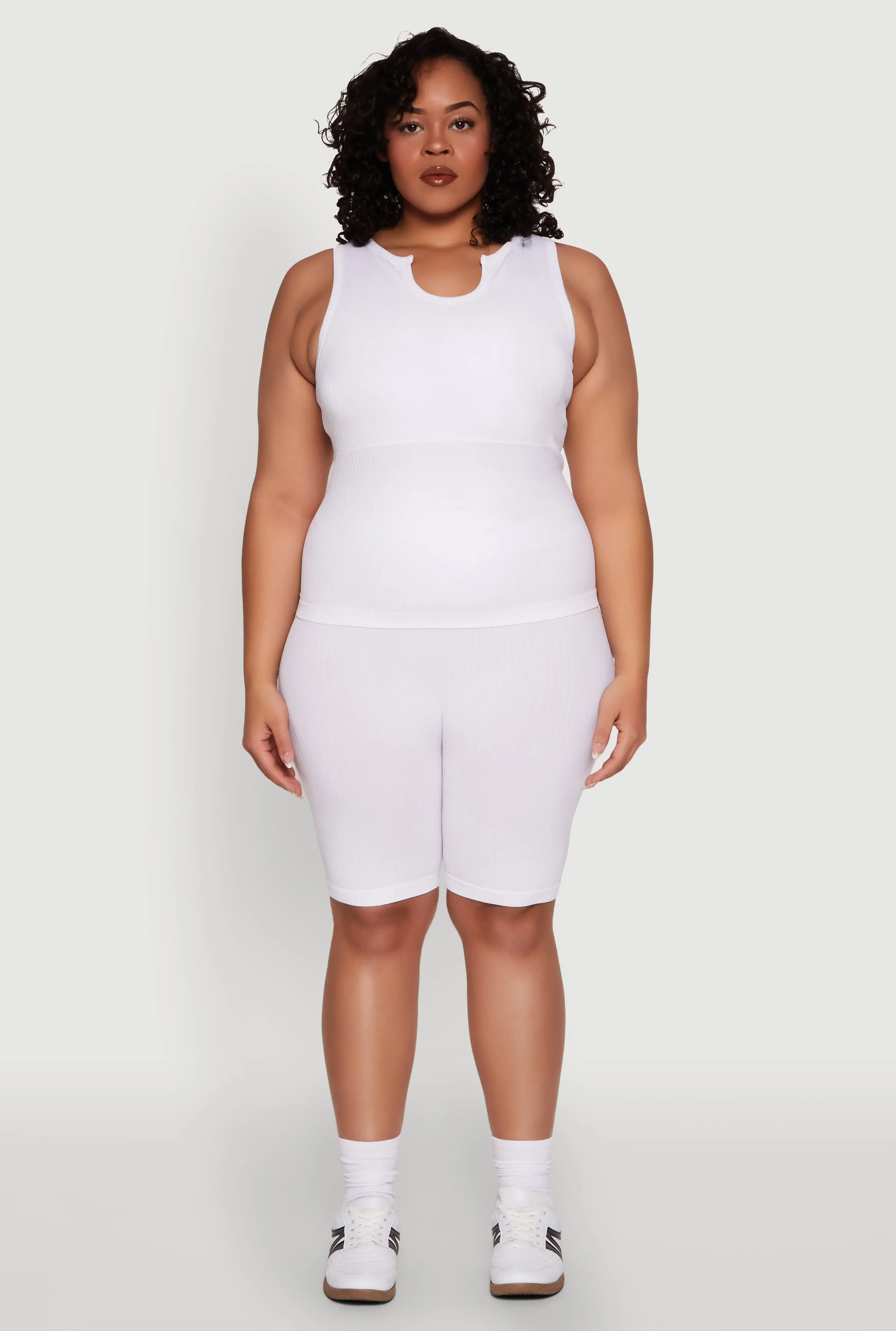 Plus Size Seamless Rib Knit Biker Shorts sold by Rainbow product image thumbnail 2