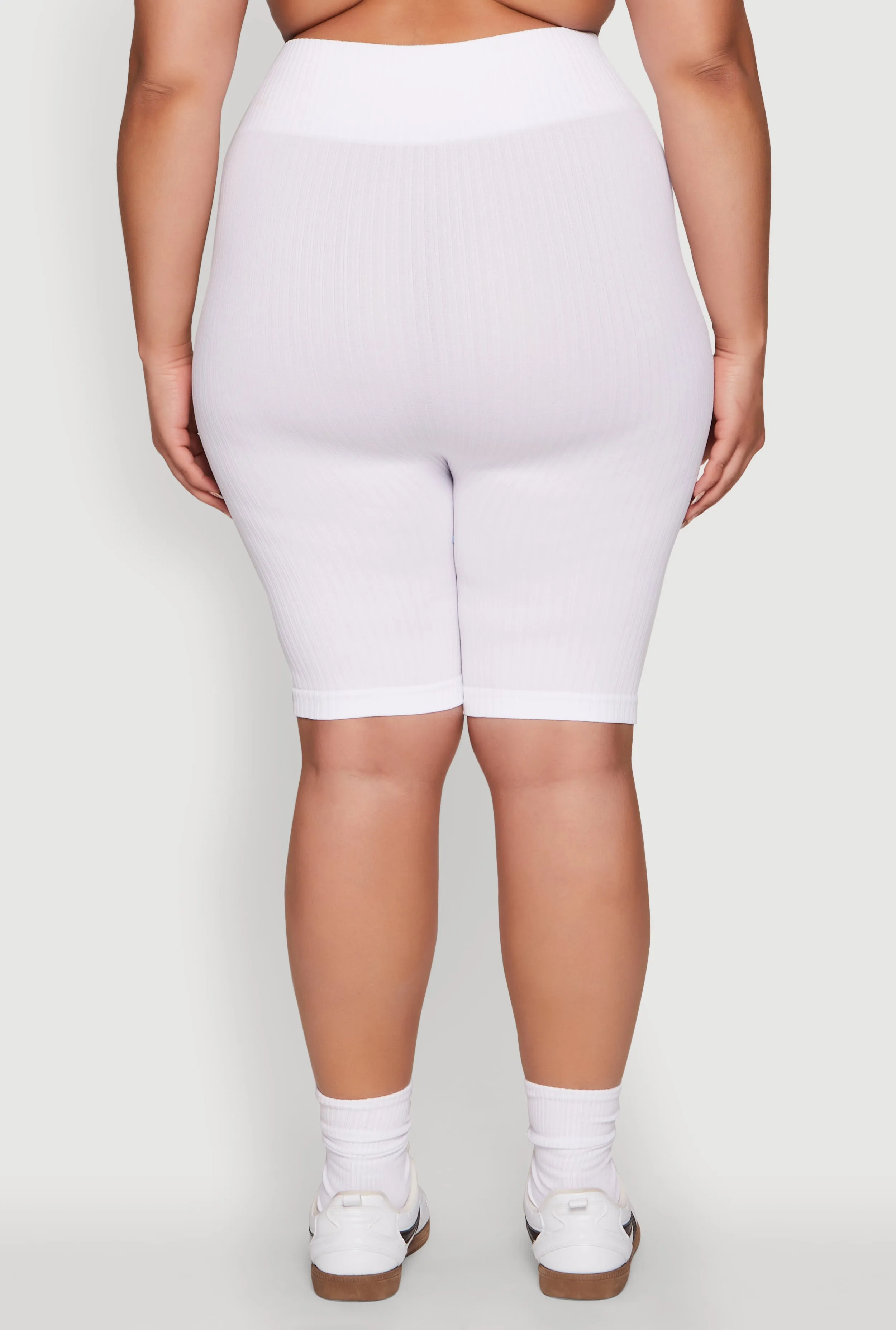Plus Size Seamless Rib Knit Biker Shorts sold by Rainbow product image thumbnail 5