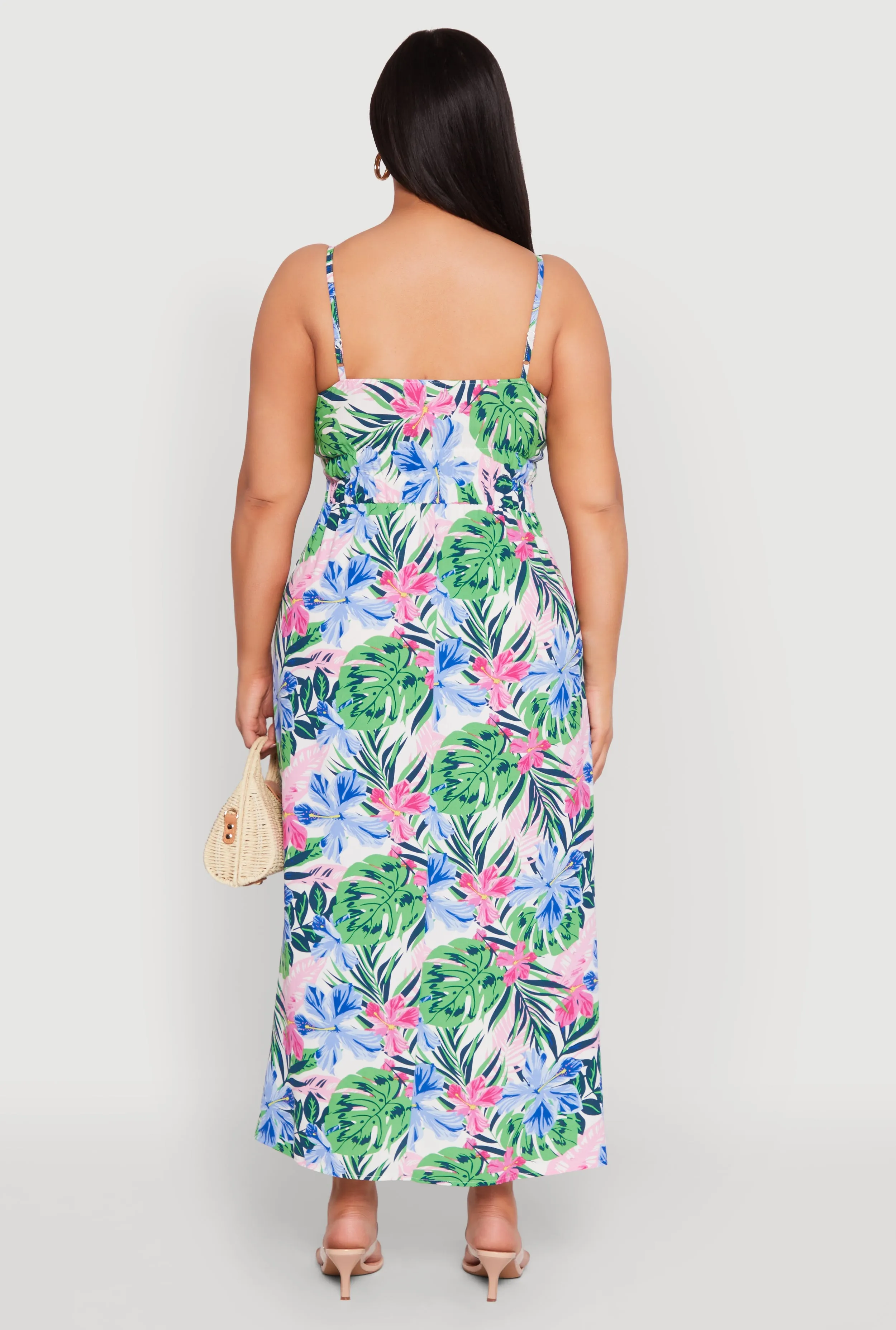 Plus Size Floral Print Empire Waist Maxi Dress sold by Rainbow product image thumbnail 5