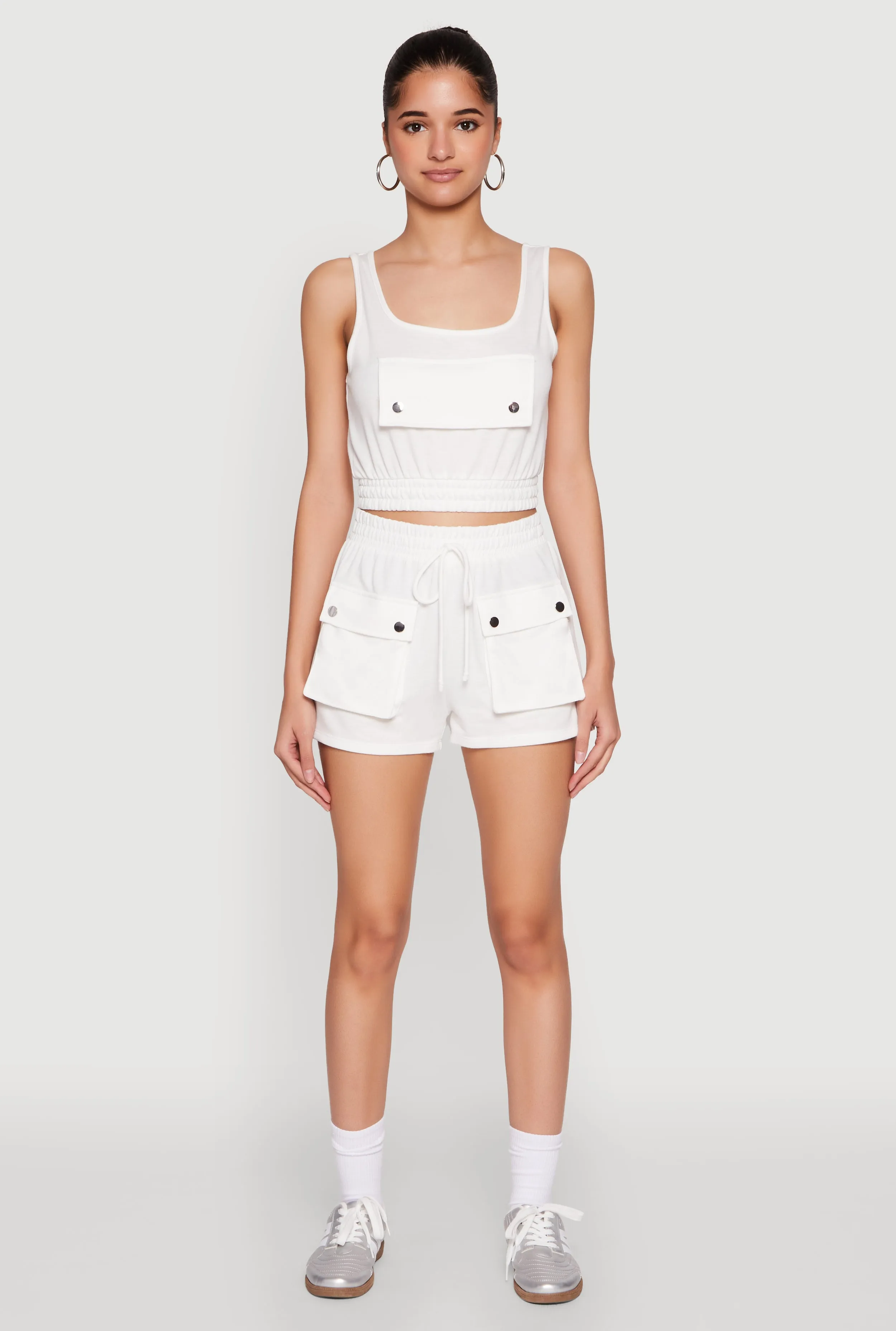 Faux Flap Pocket Crop Top sold by Rainbow product image thumbnail 3