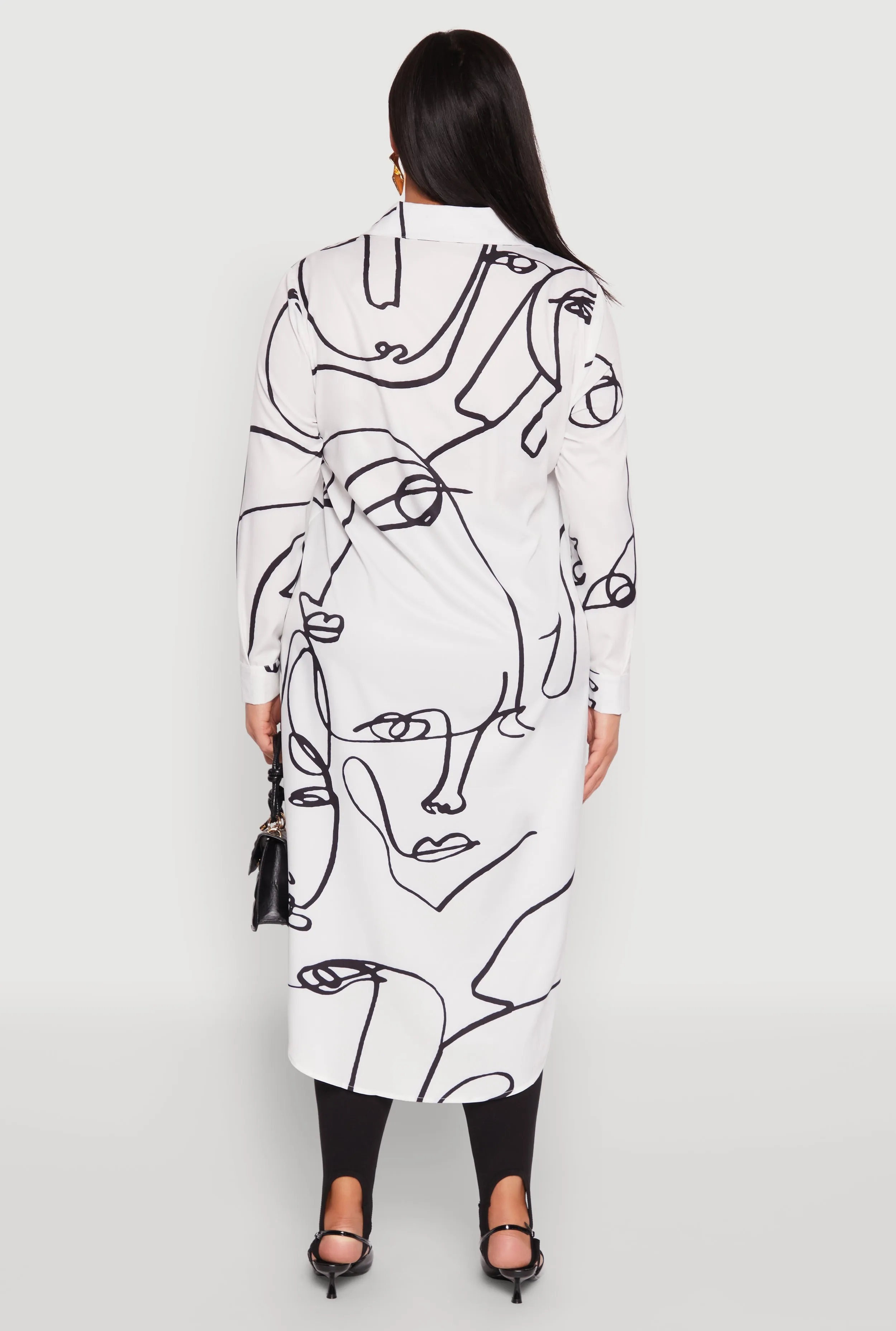 Plus Size Abstract Faces Button Front Maxi Top sold by Rainbow product image thumbnail 5