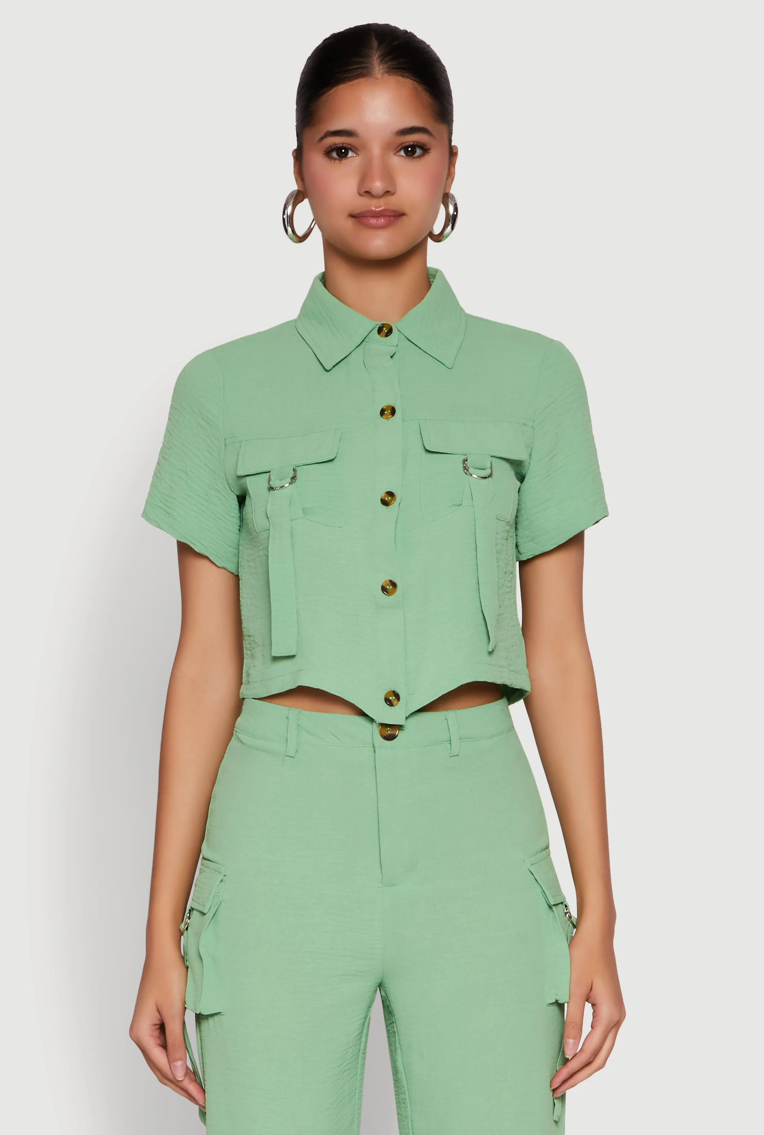 Airy D Ring Closure Crop Top sold by Rainbow