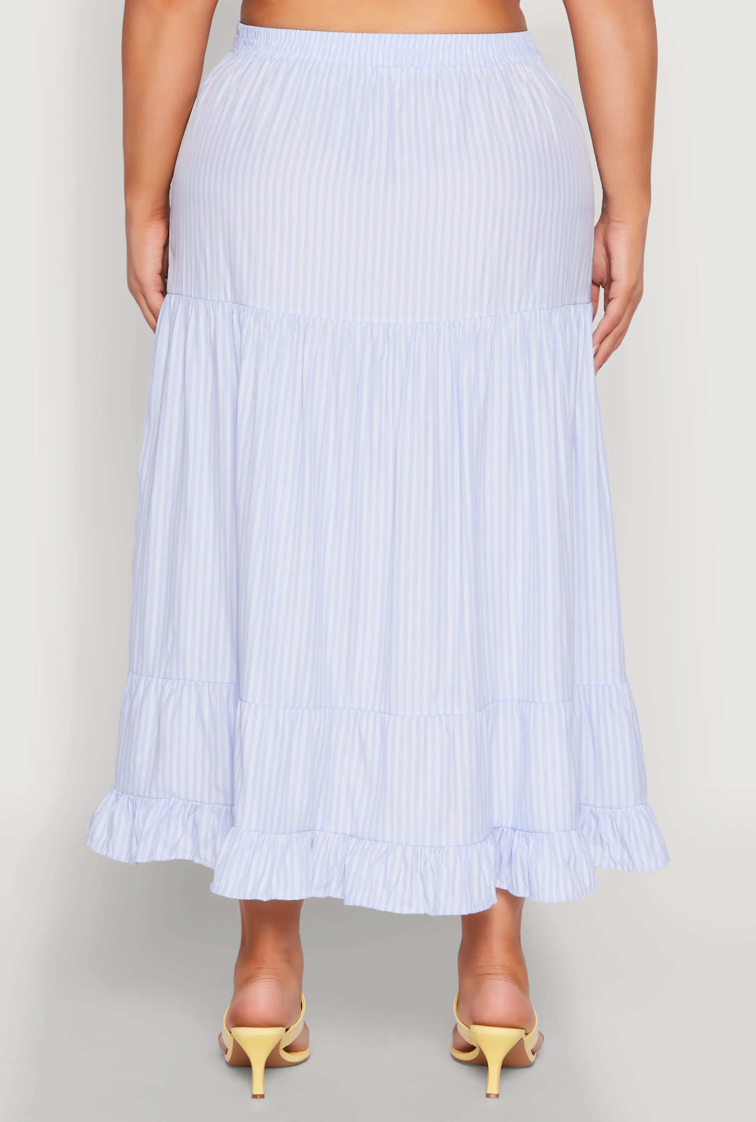 Plus Size Almost Famous Striped Tiered Maxi Skirt sold by Rainbow product image thumbnail 5
