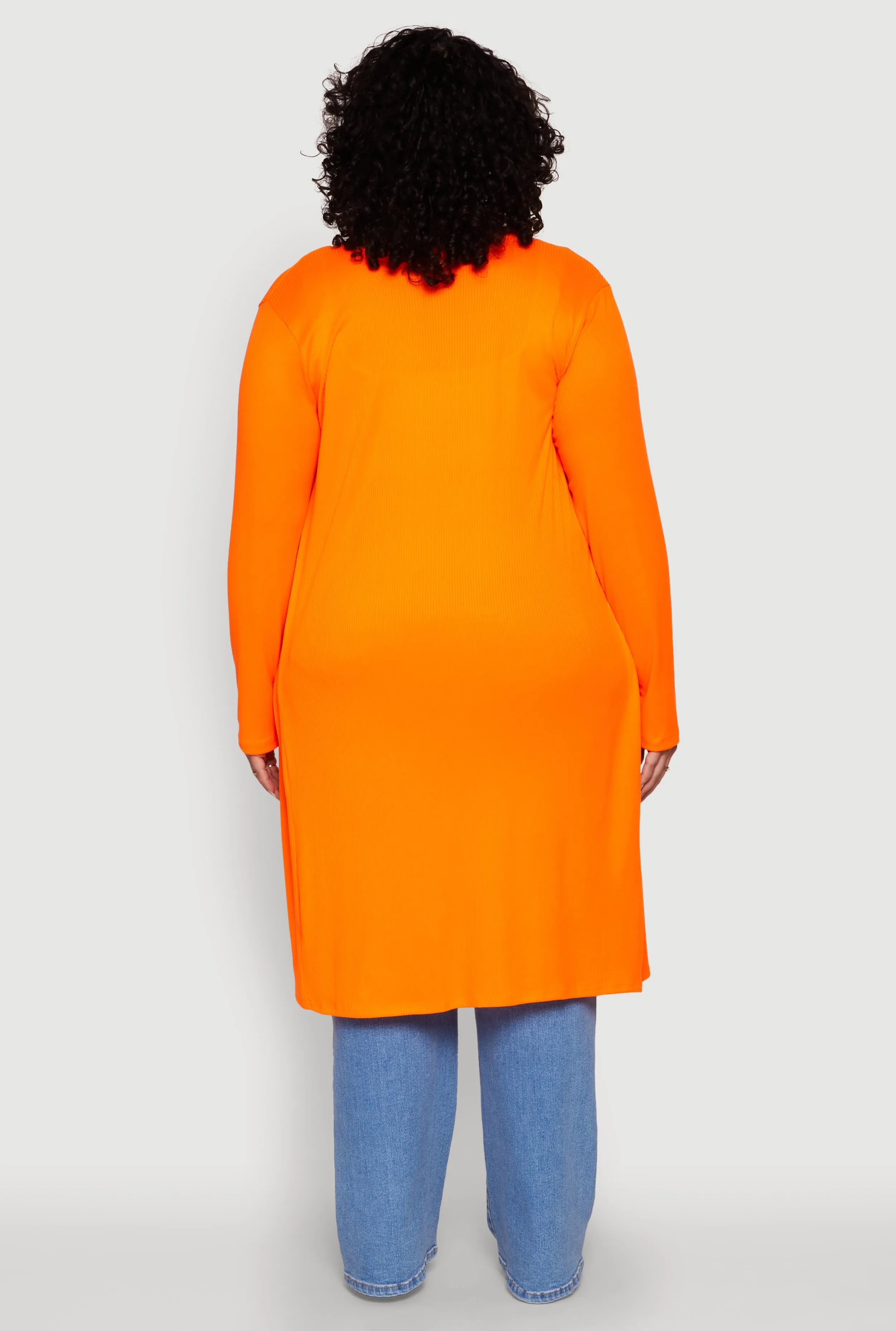 Plus Size Ribbed Soft Knit Open Front Duster sold by Rainbow product image thumbnail 5