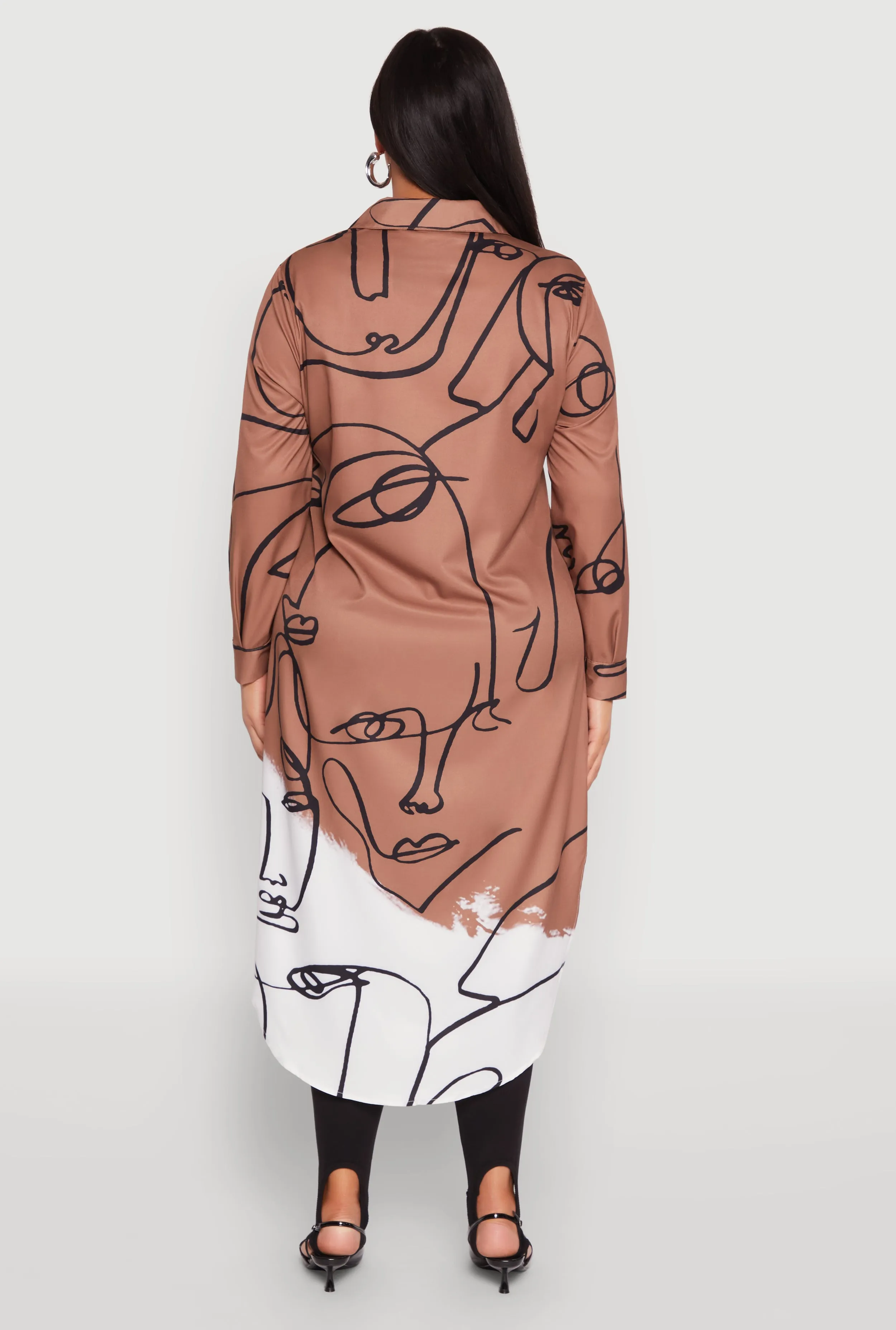 Plus Size Abstract Faces Button Front Maxi Top sold by Rainbow product image thumbnail 5