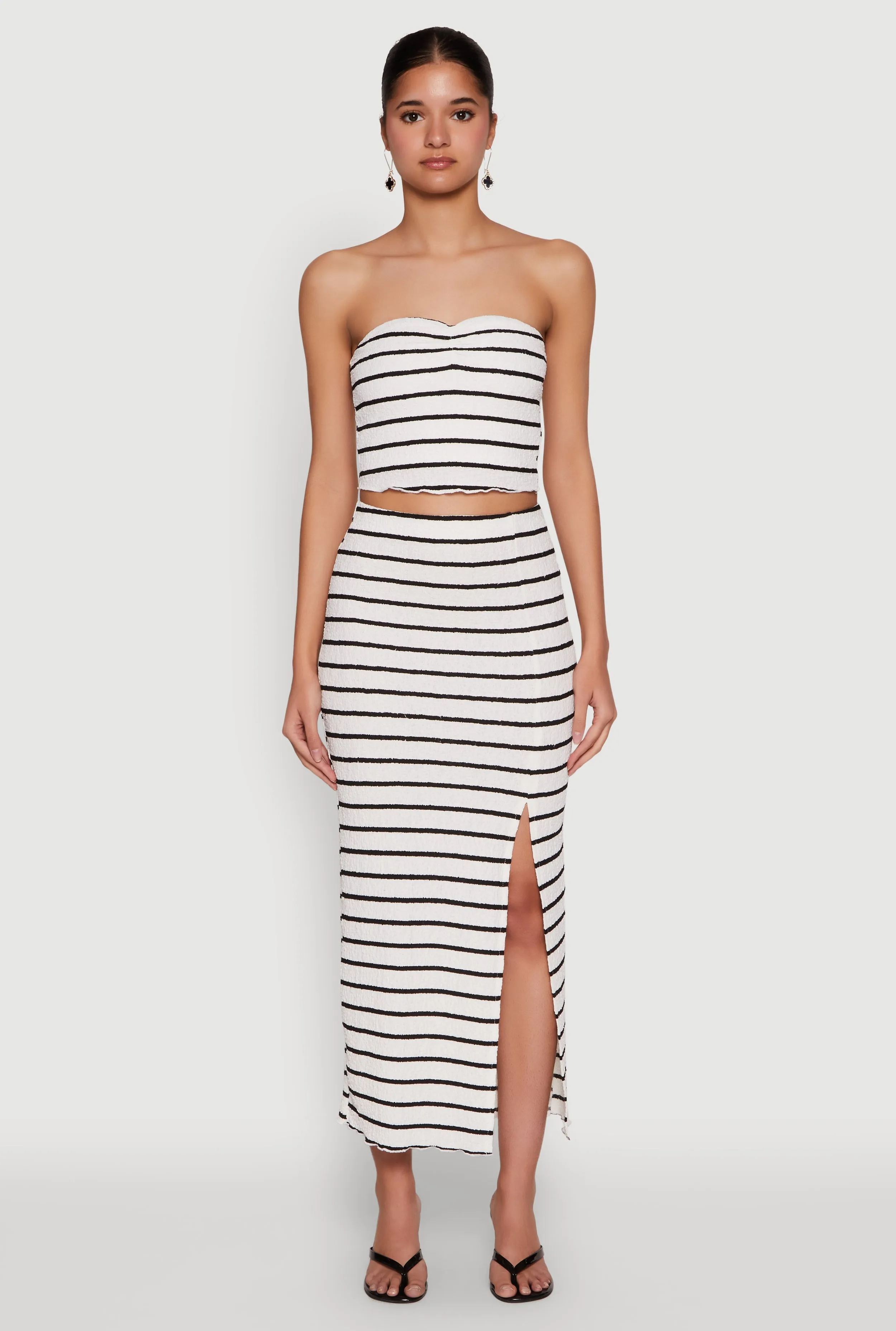 Almost Famous Striped Side Slit Maxi Skirt sold by Rainbow product image thumbnail 2