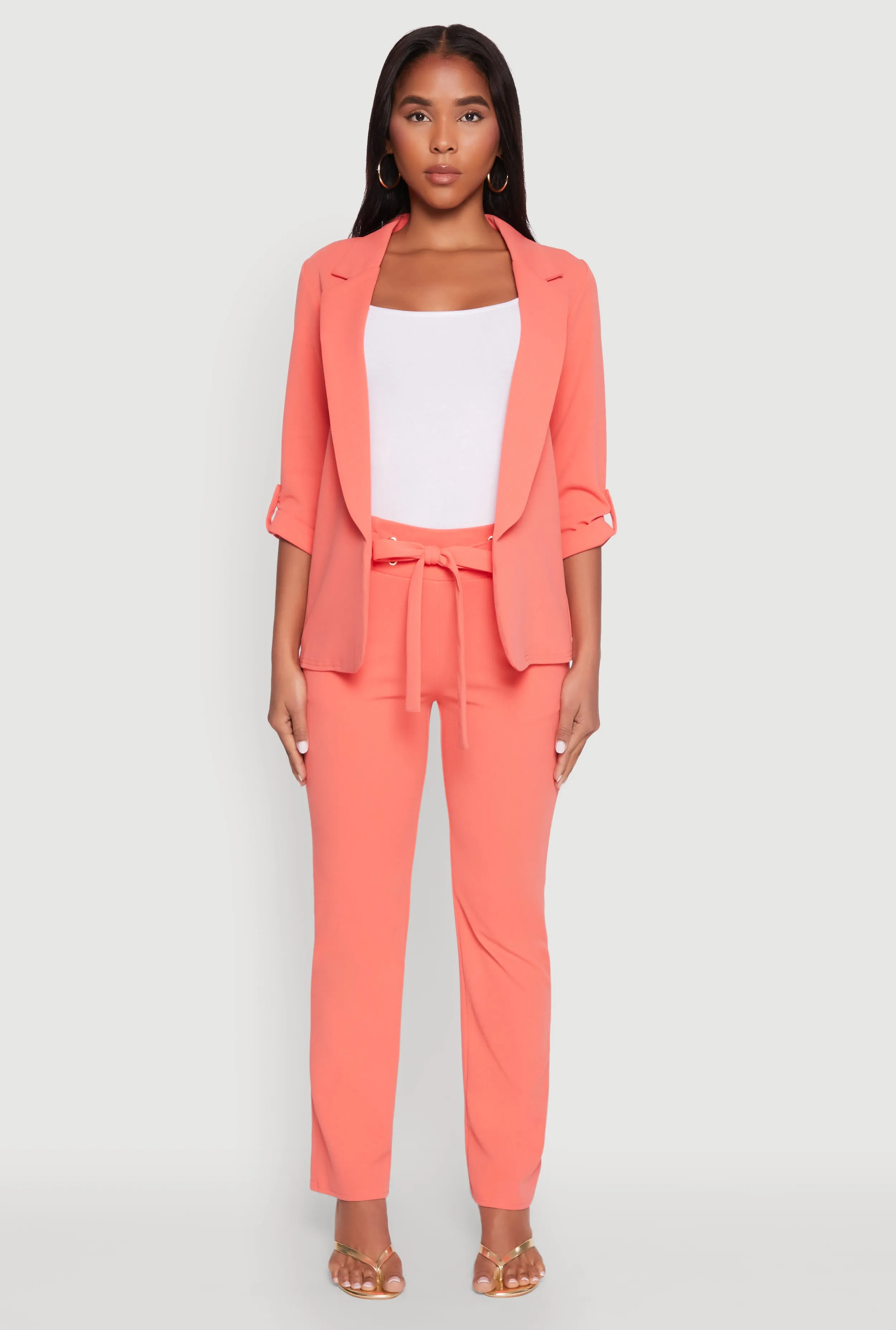 Crepe Knit Tie Front Dress Pants sold by Rainbow product image thumbnail 2