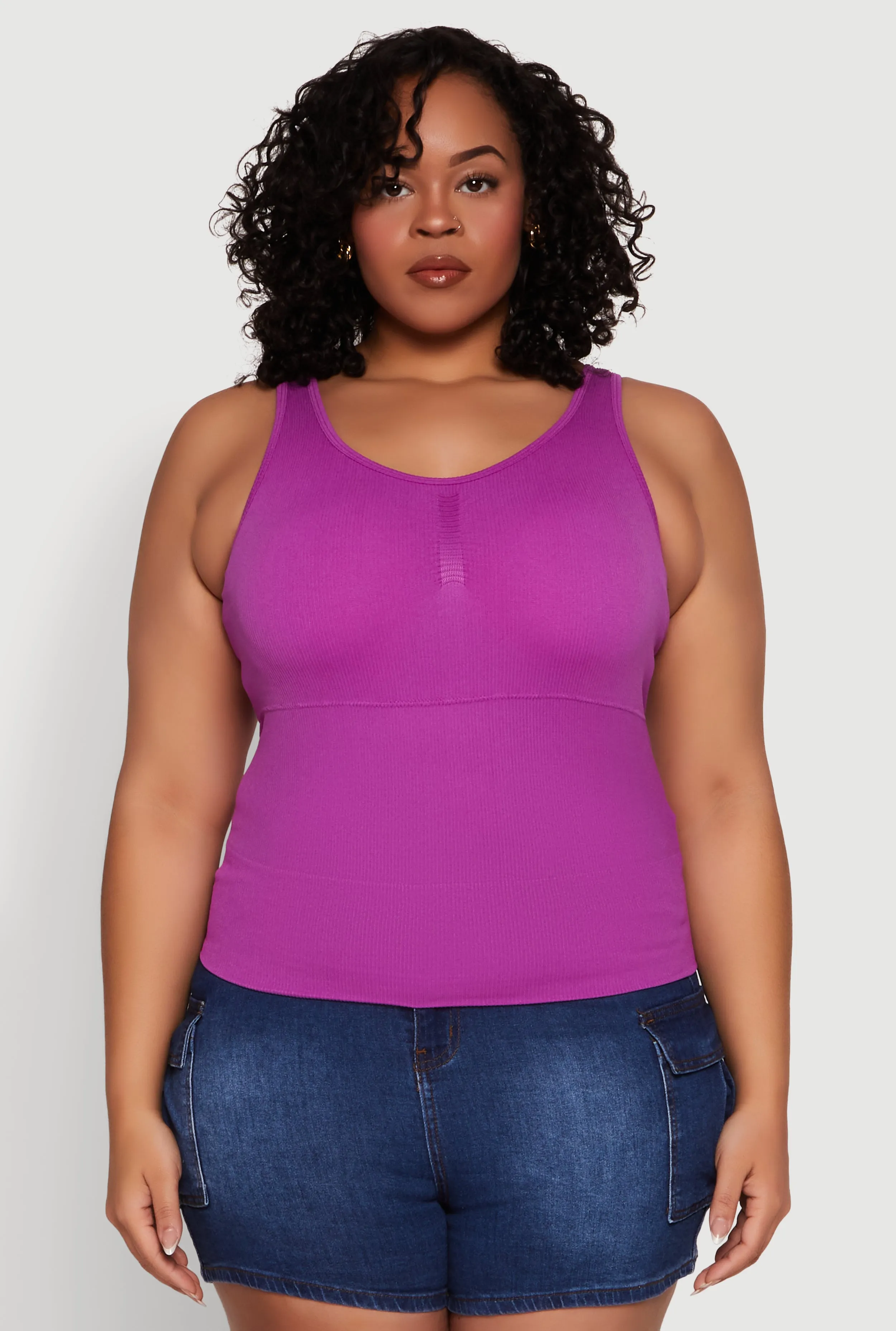 Plus Size Ribbed Knit Seamless Tank Top sold by Rainbow product image thumbnail 2