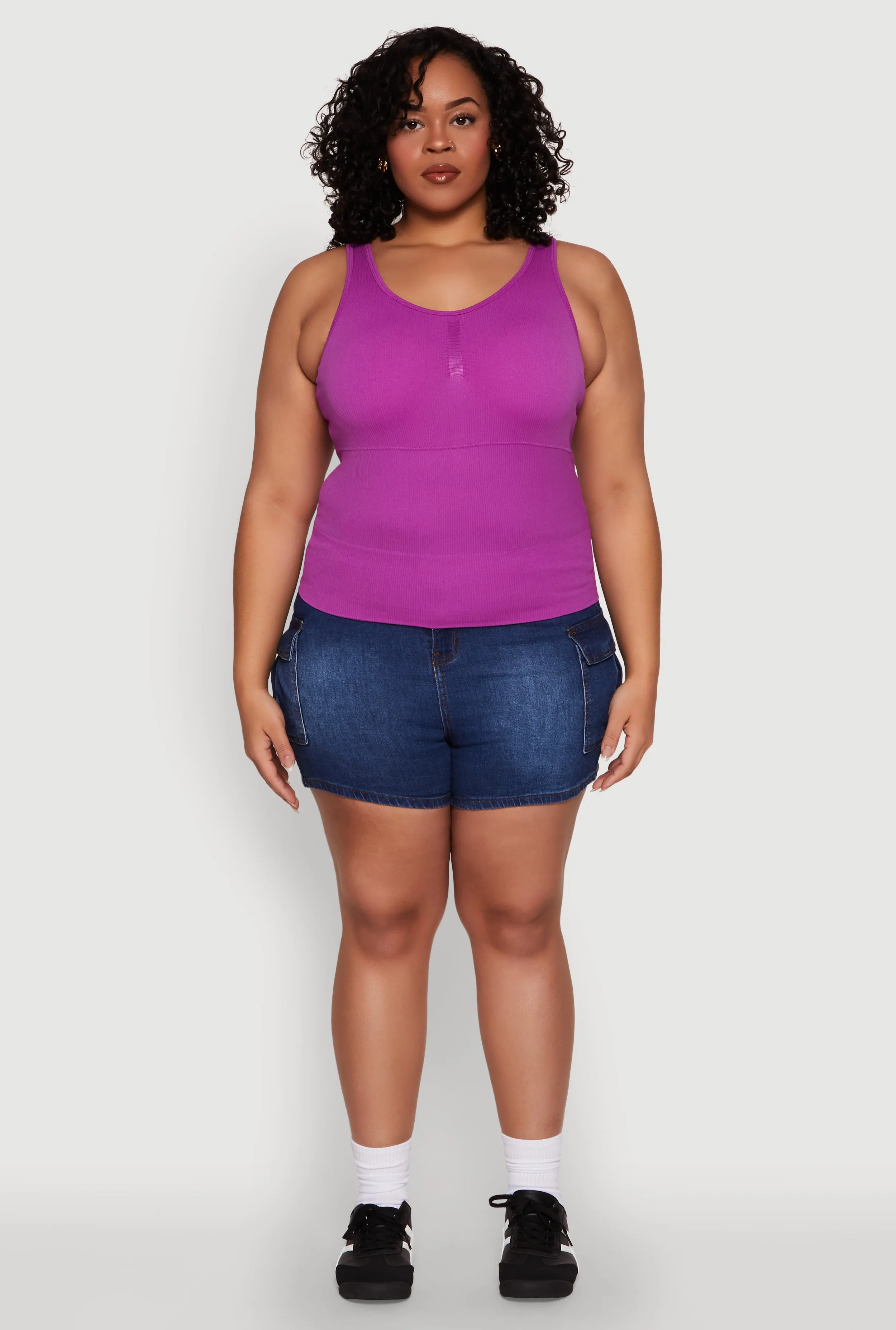 Plus Size Ribbed Knit Seamless Tank Top sold by Rainbow product image thumbnail 3