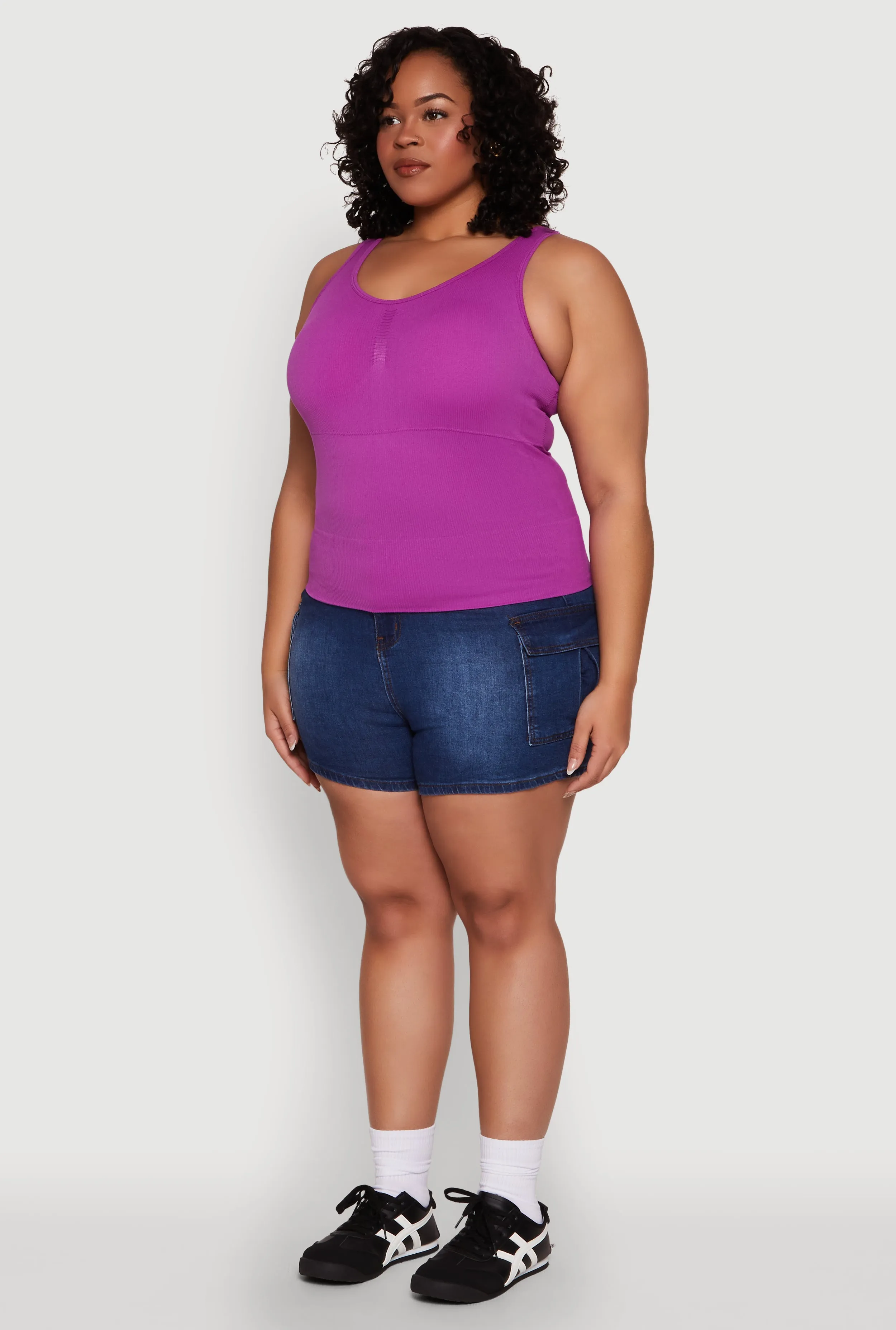 Plus Size Ribbed Knit Seamless Tank Top sold by Rainbow product image thumbnail 5