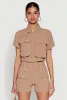 Airy Cargo Pocket Button Front Shirt sold by Rainbow