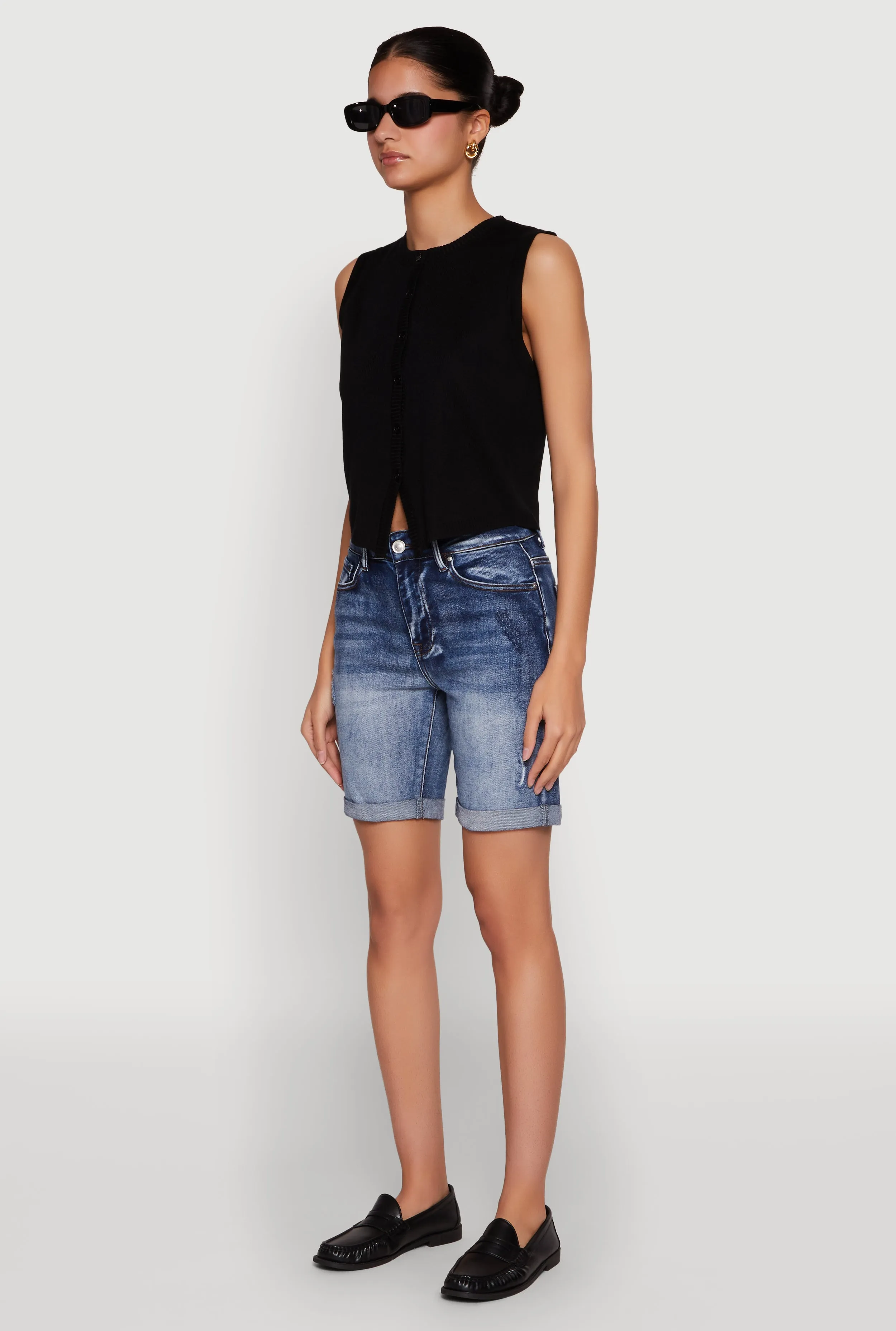 WAX Fixed Cuff Denim Bermuda Shorts sold by Rainbow product image thumbnail 3