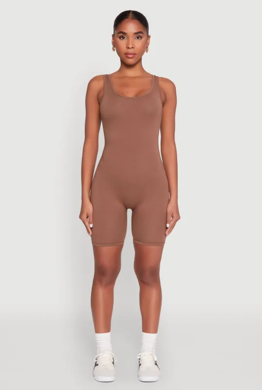 Scoop Neck Tank Biker Romper sold by Rainbow