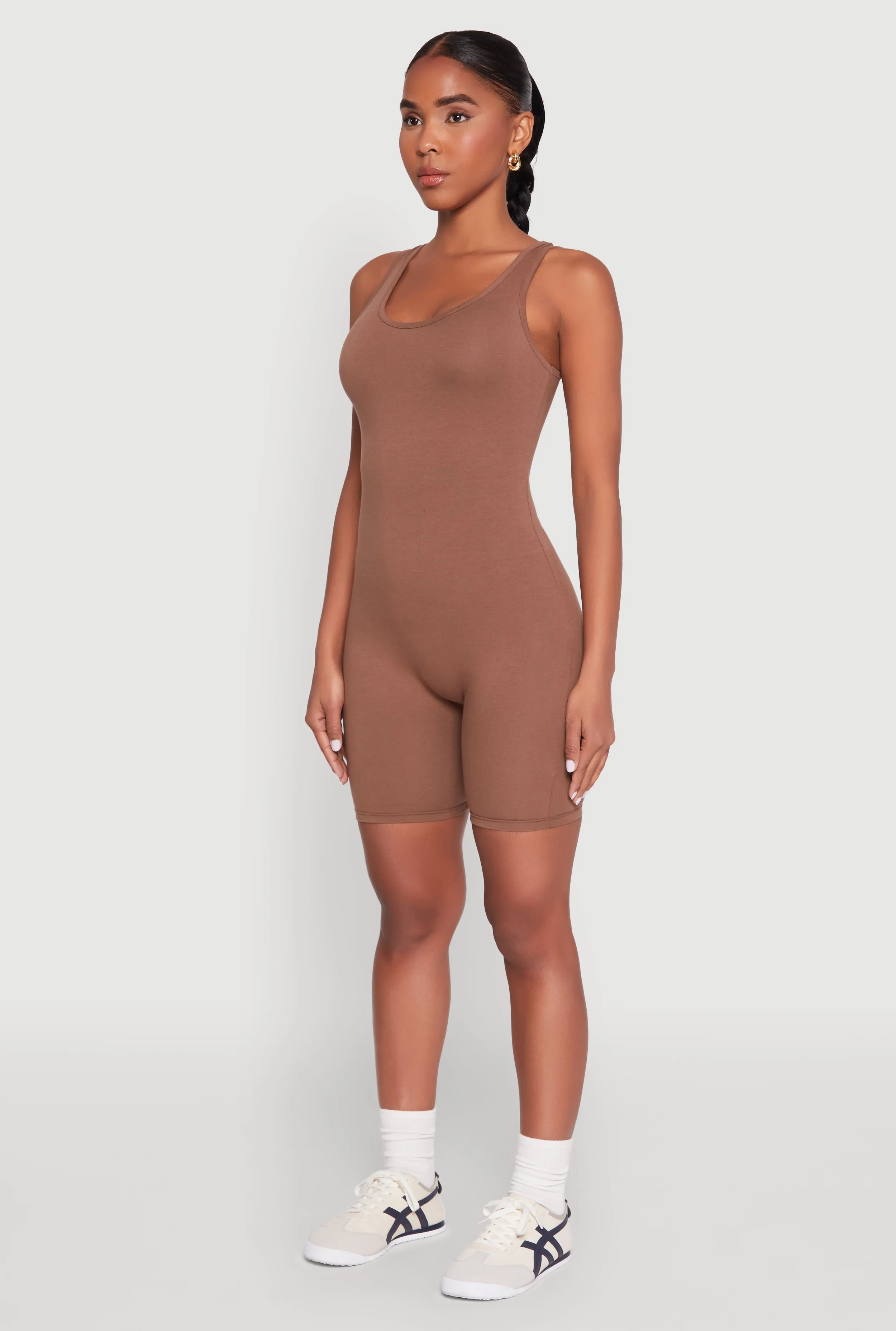 Scoop Neck Tank Biker Romper sold by Rainbow product image thumbnail 3