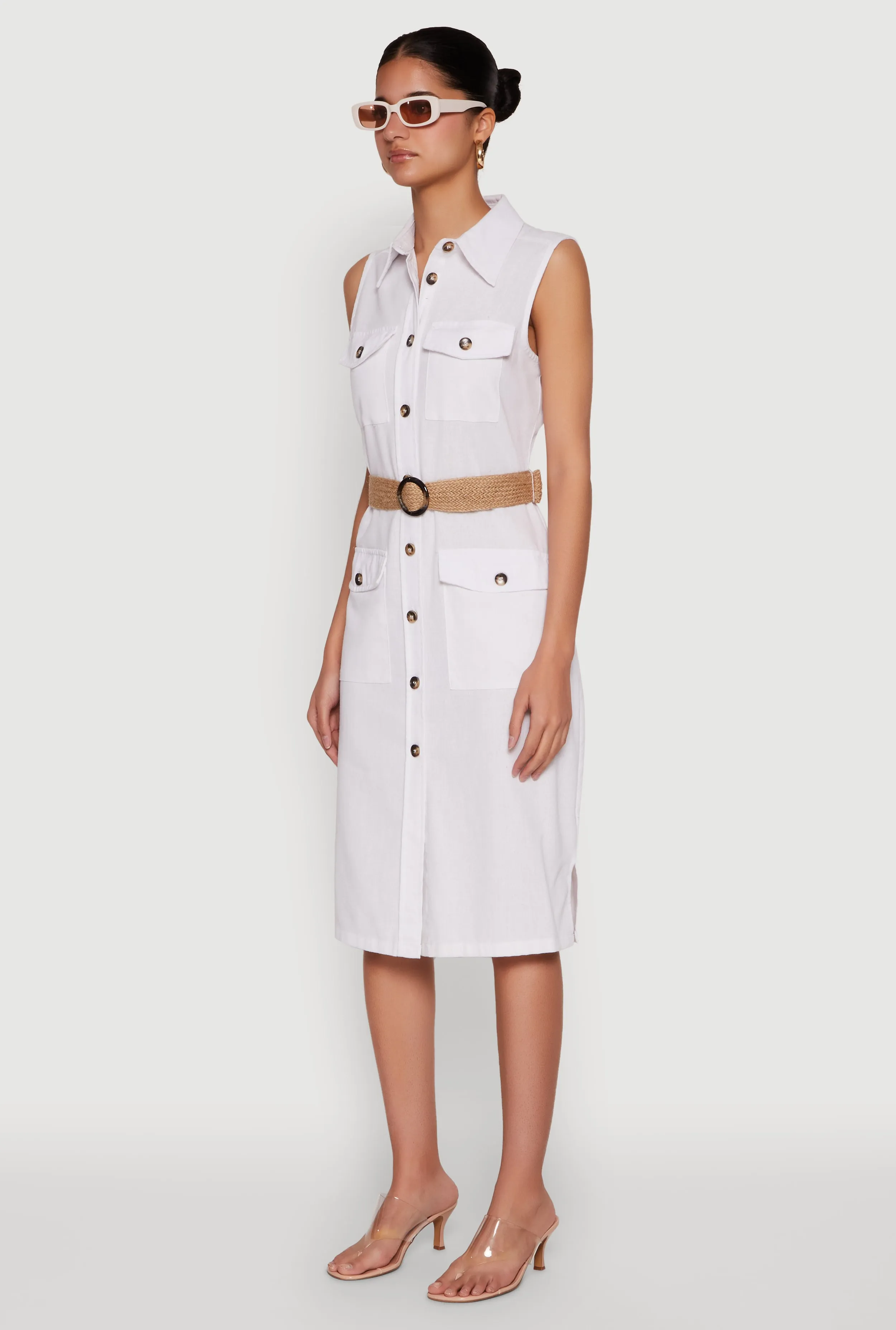 O Ring Belted Sleeveless Utility Dress sold by Rainbow product image thumbnail 3