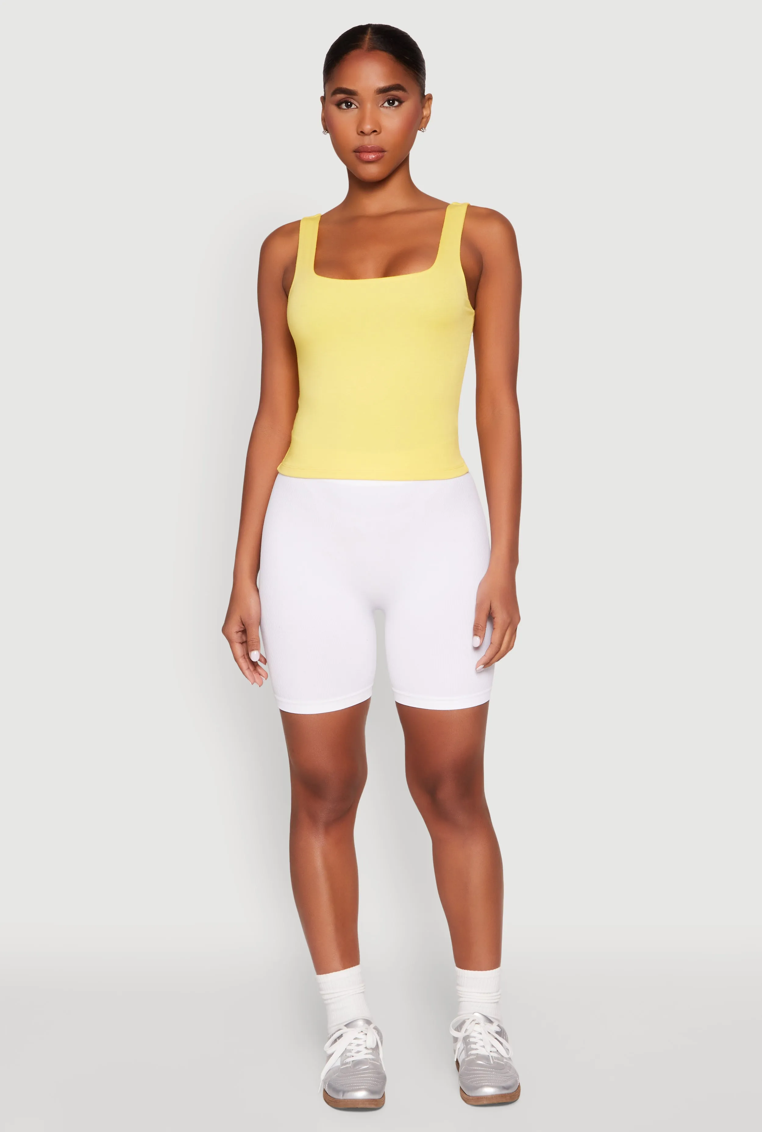 Double Layer Square Neck Tank Top sold by Rainbow