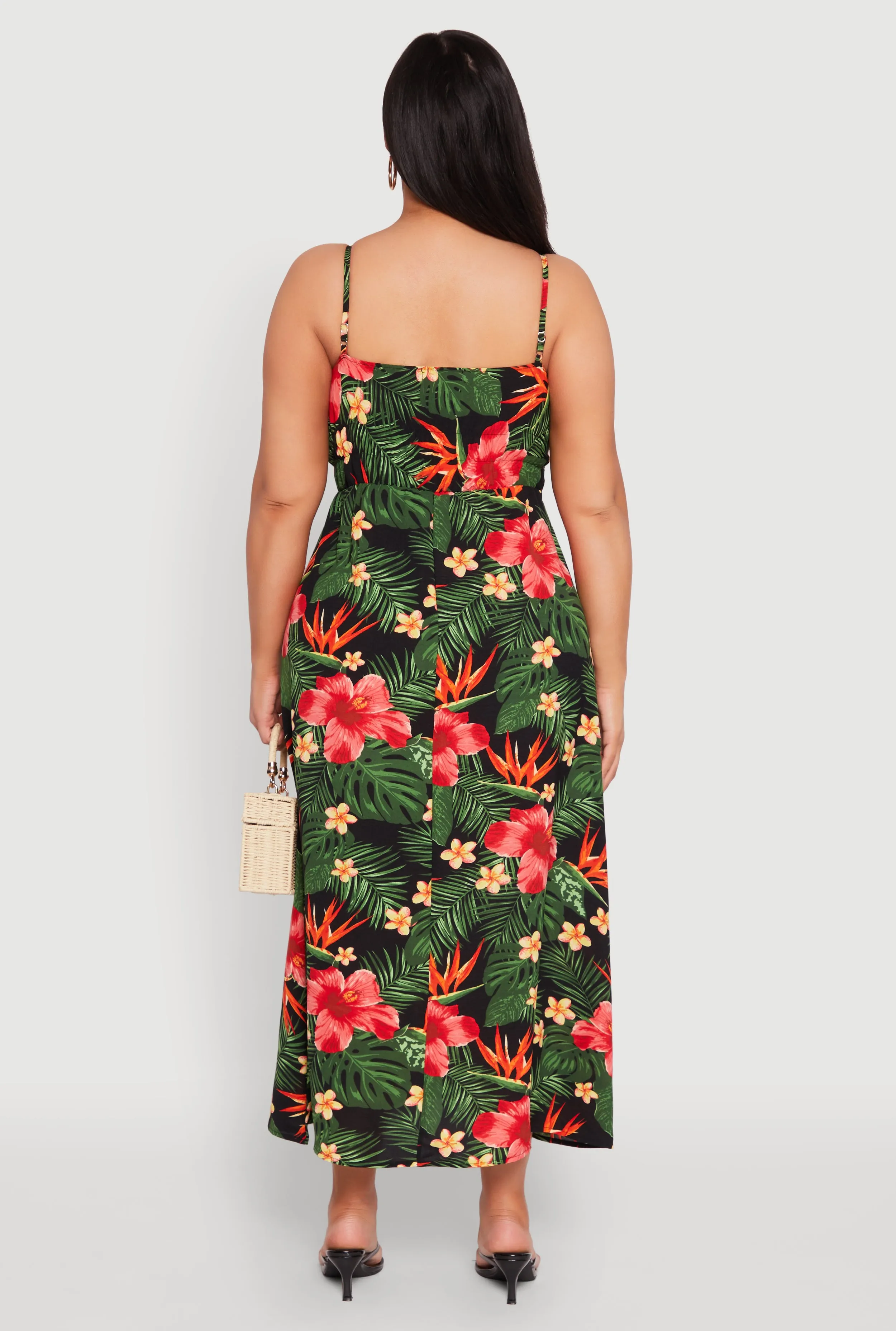 Plus Size Airy Floral Print Maxi Empire Waist Dress sold by Rainbow product image thumbnail 5