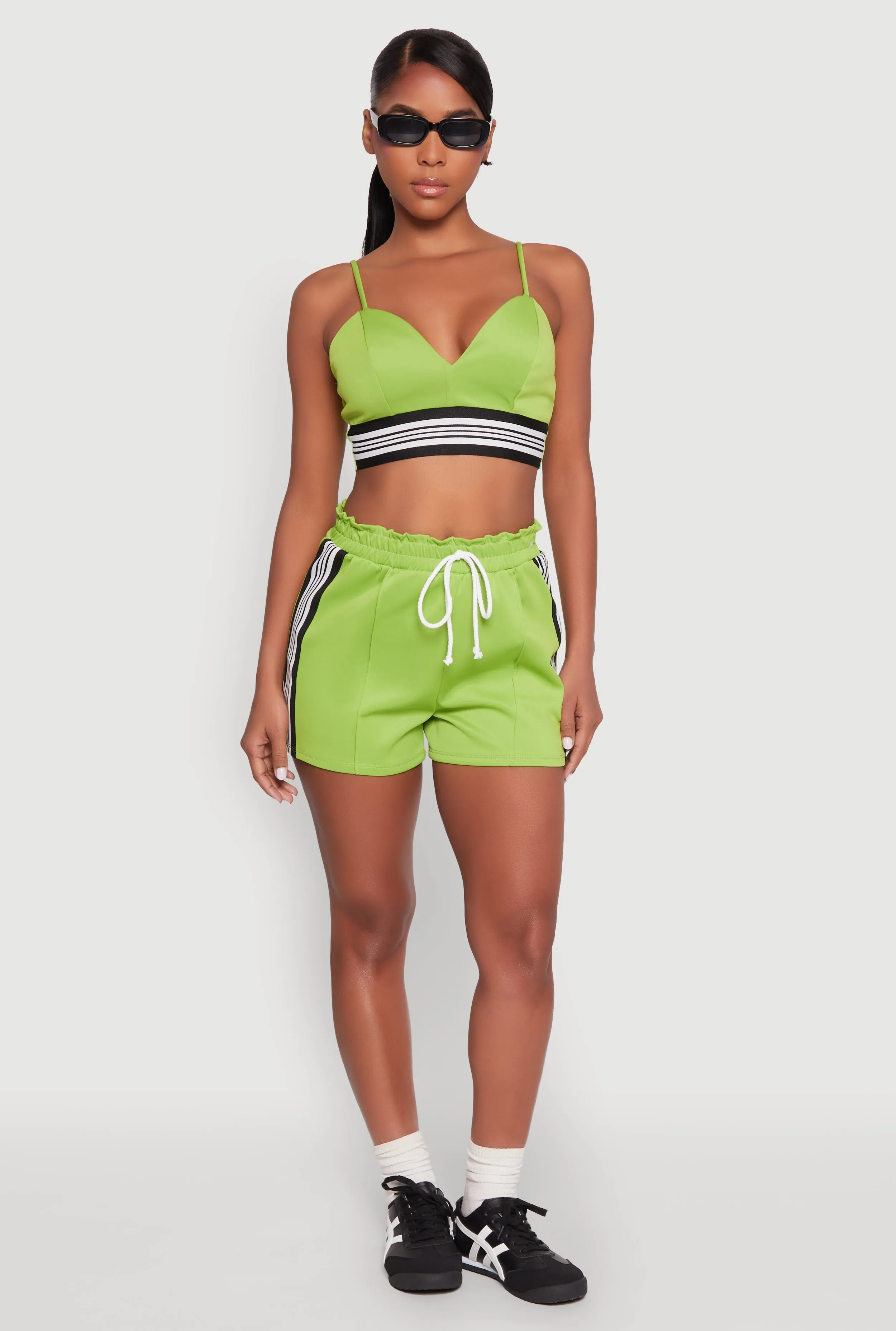 Contrast Side Stripe Paper Bag Waist Short sold by Rainbow product image thumbnail 2