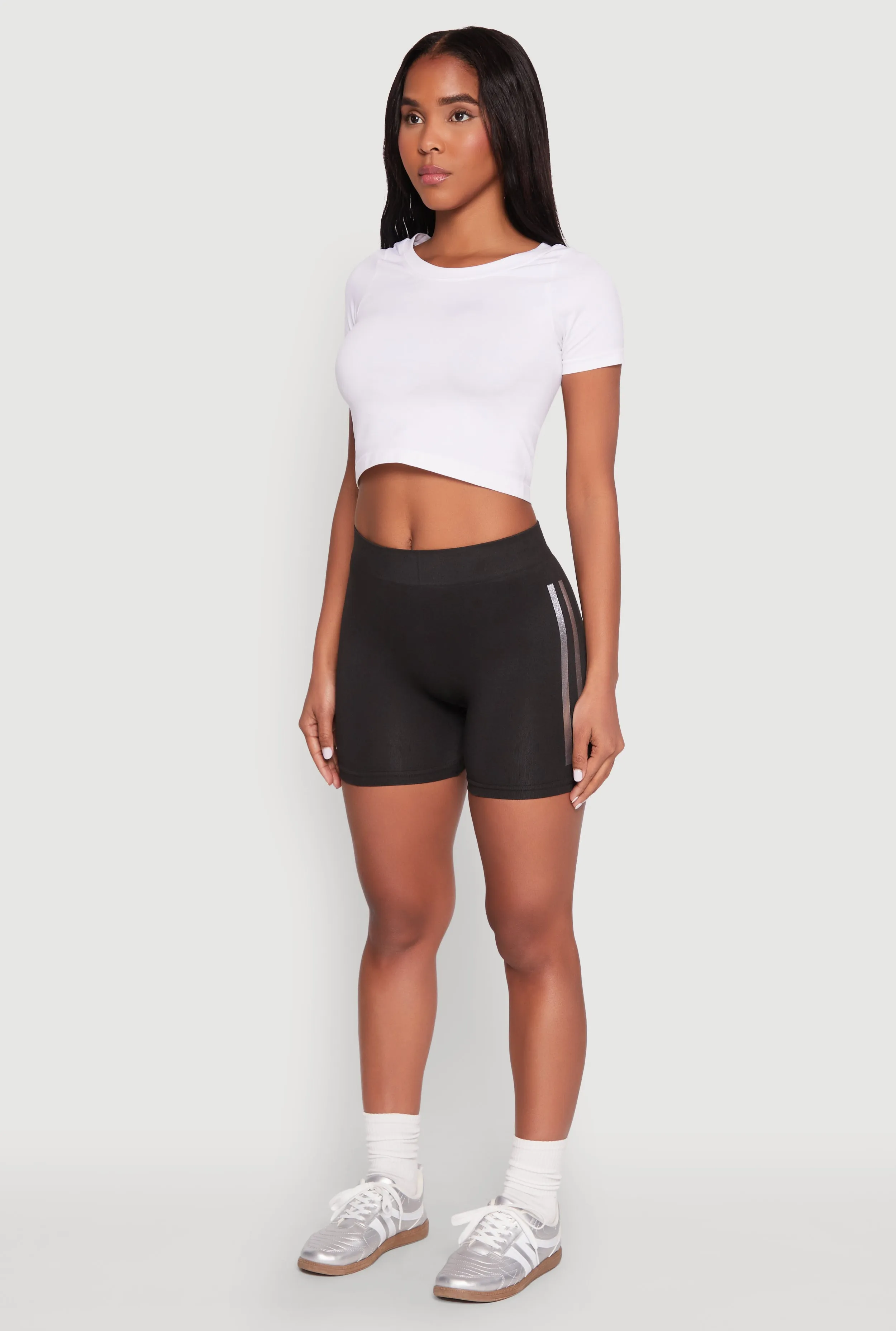 Foil Screen Varsity Stripe Bike Shorts sold by Rainbow product image thumbnail 3