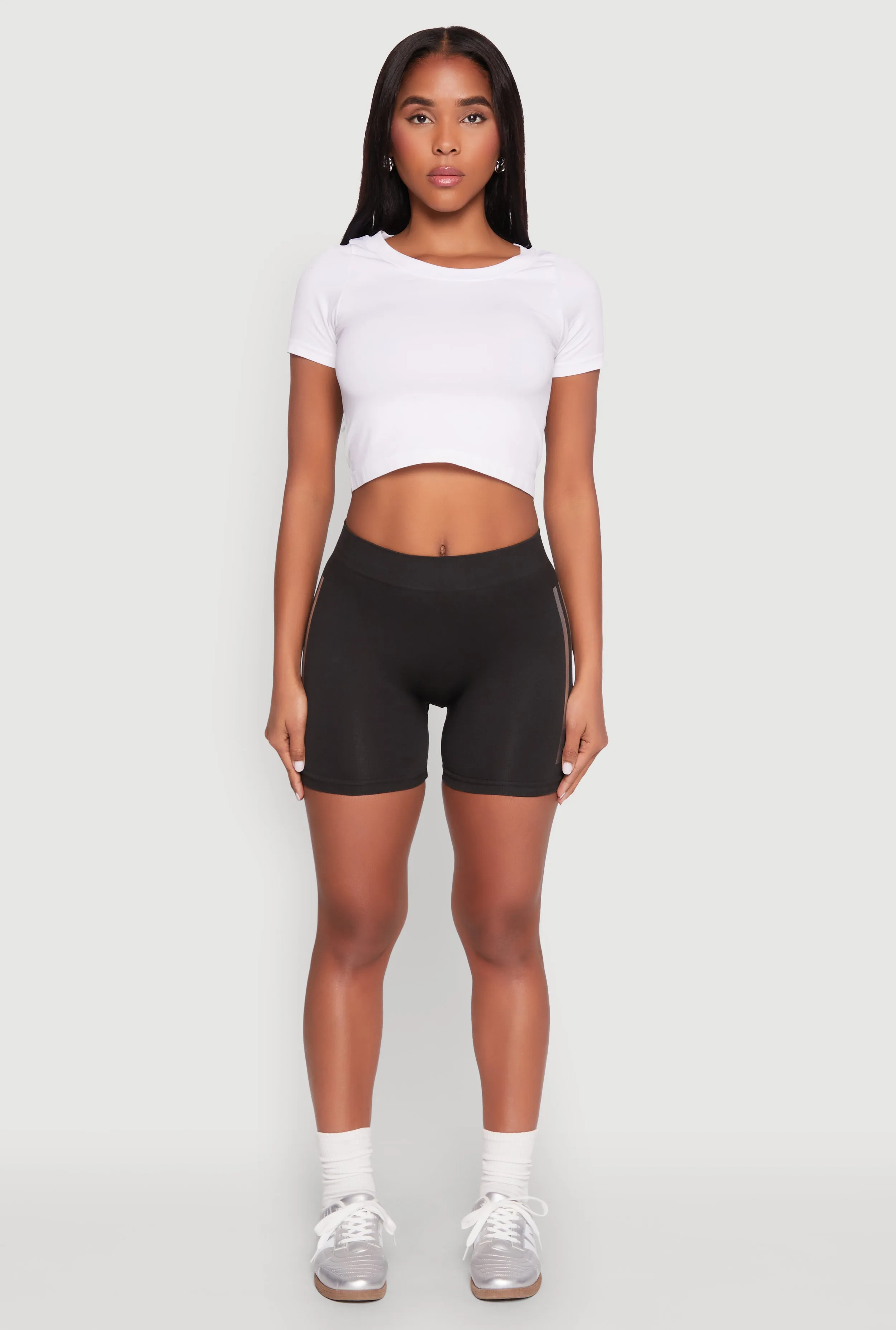 Foil Screen Varsity Stripe Bike Shorts sold by Rainbow product image thumbnail 2