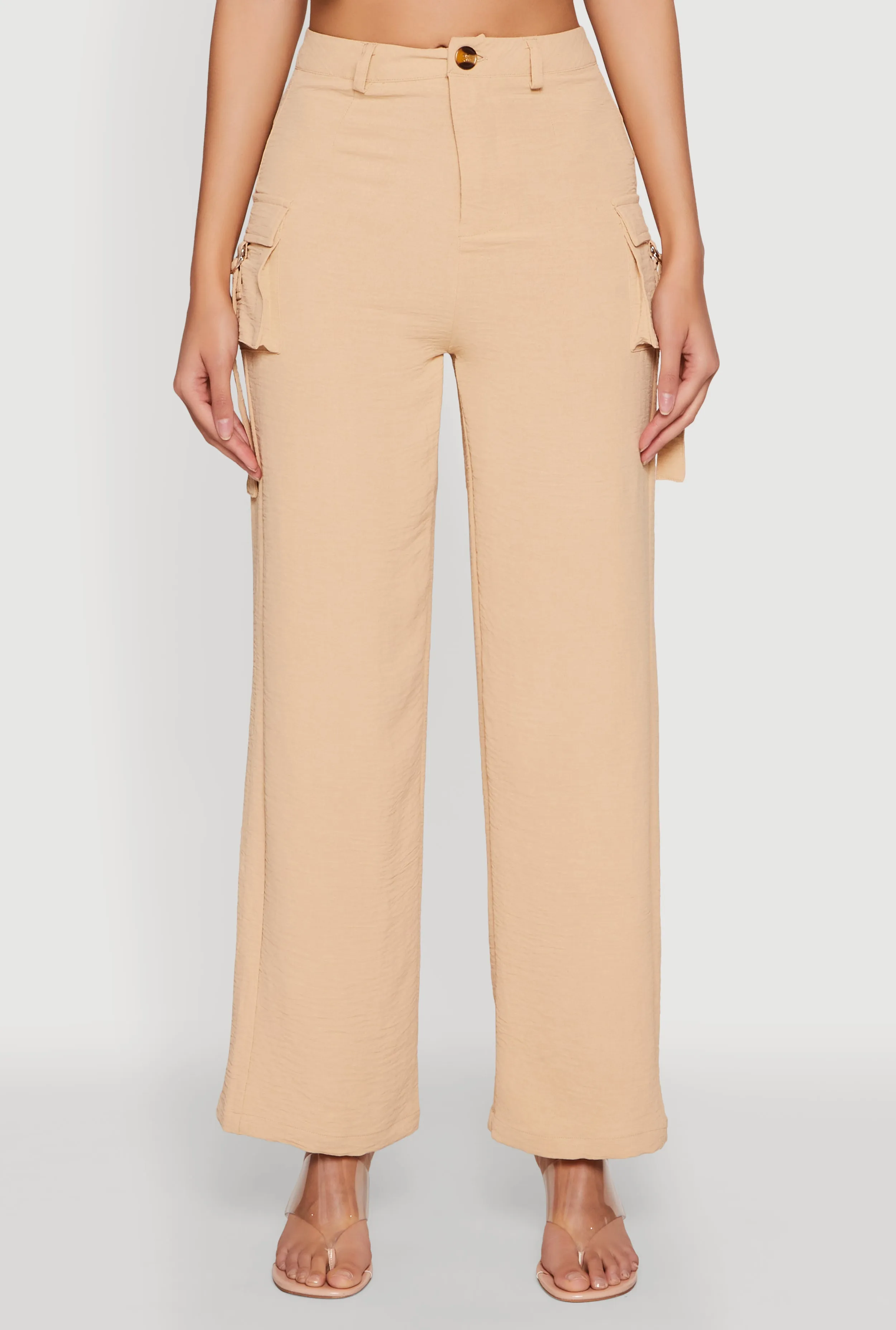 Airy High Waisted Cargo Pocket Pants sold by Rainbow product image thumbnail 3