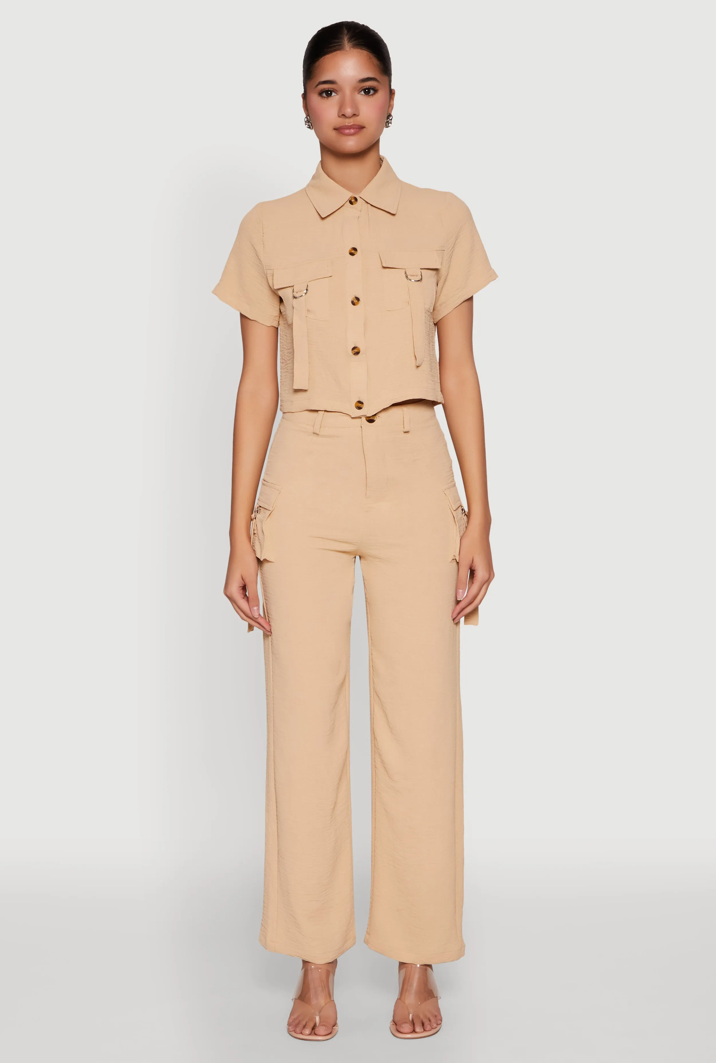 Airy High Waisted Cargo Pocket Pants sold by Rainbow product image thumbnail 2