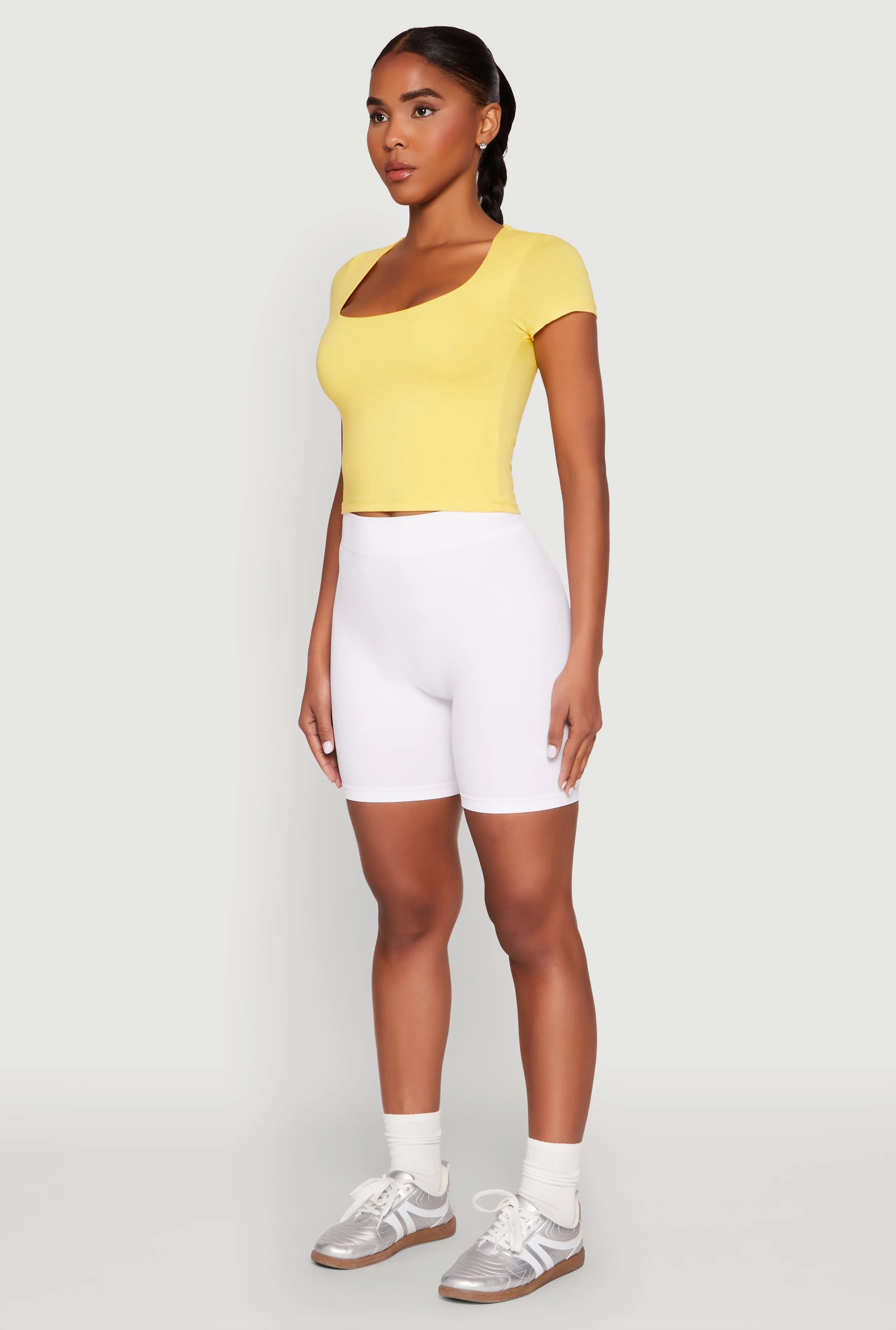 Basic Scoop Neck Cropped Tee sold by Rainbow product image thumbnail 5