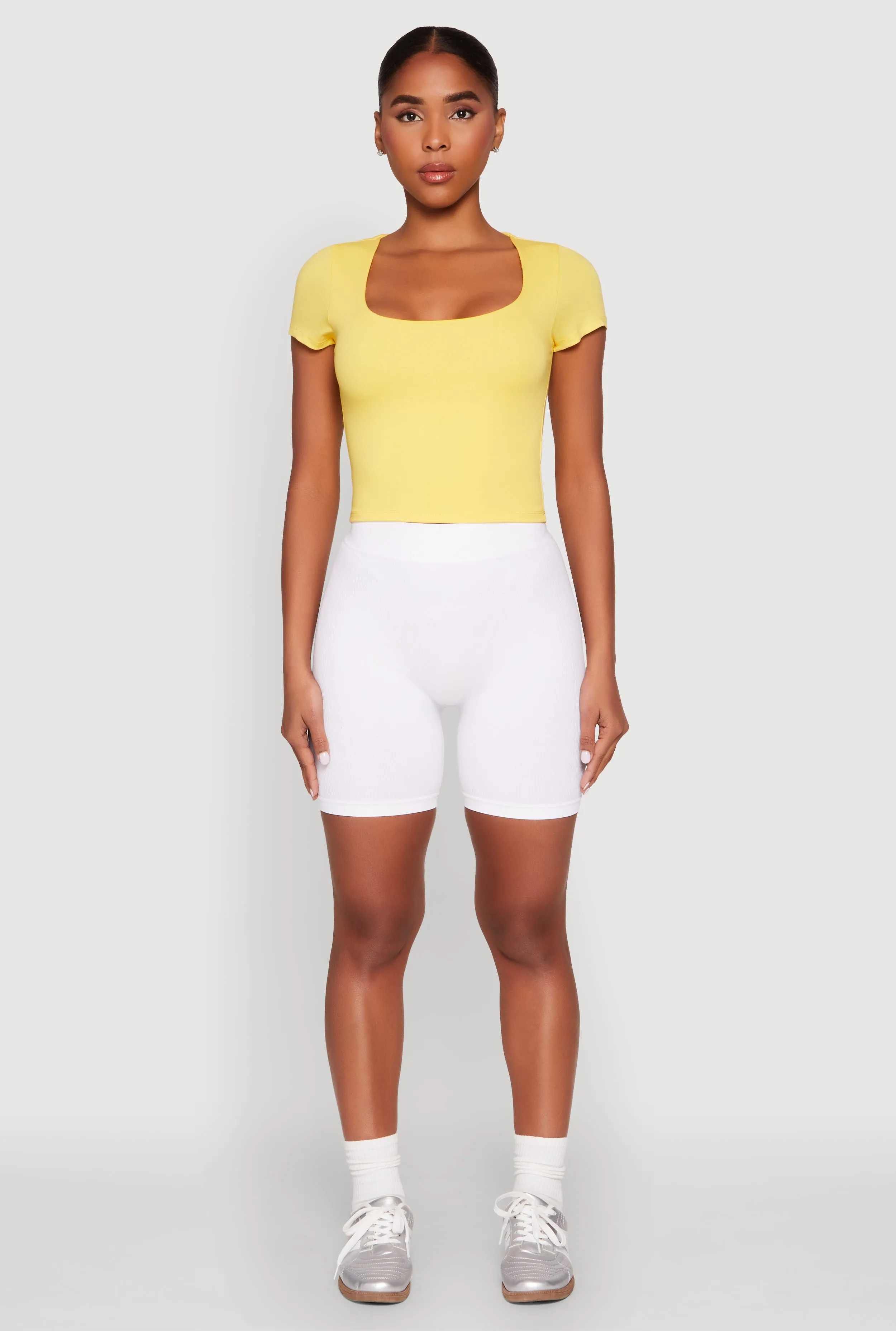 Basic Scoop Neck Cropped Tee sold by Rainbow product image thumbnail 3