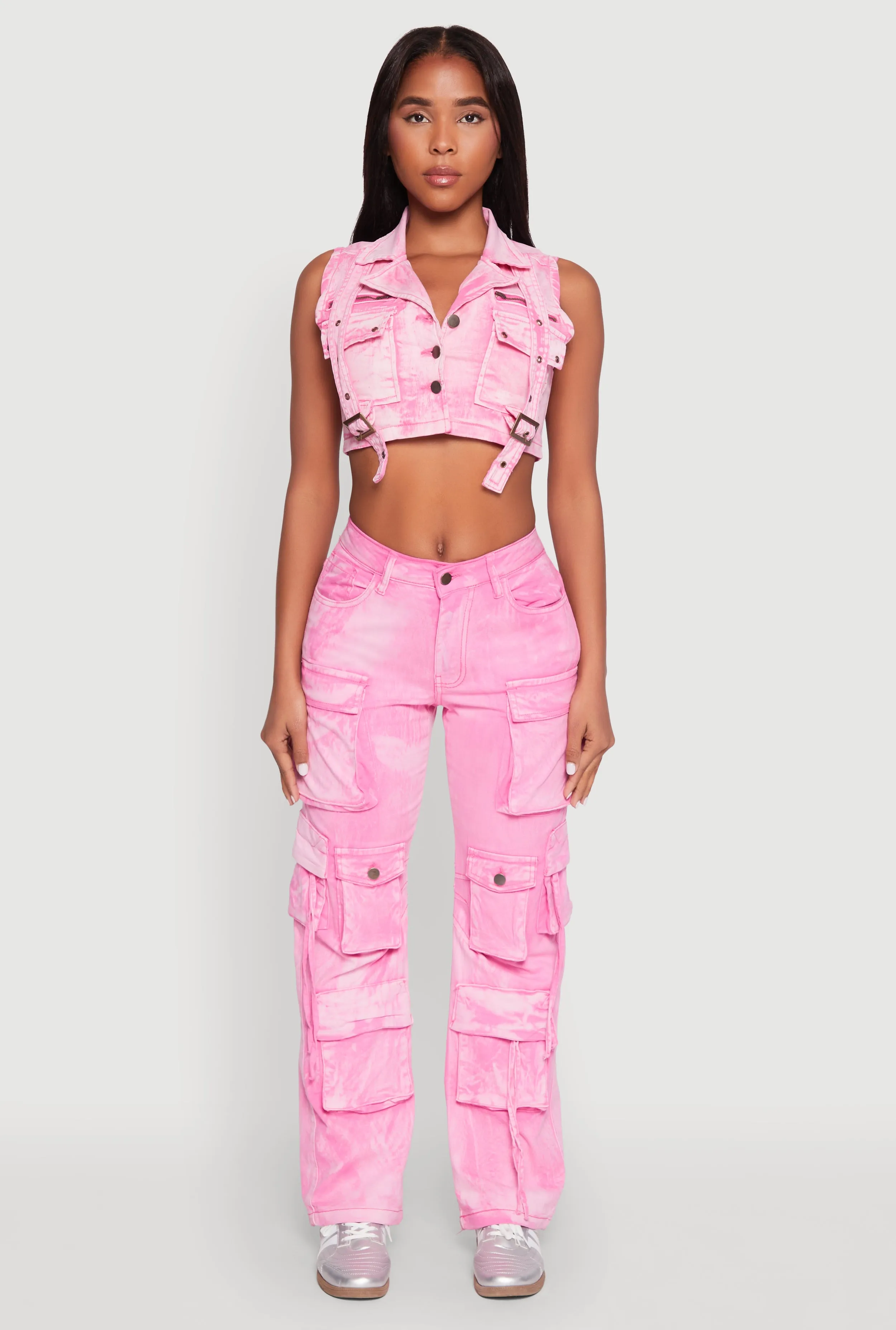 Spoon Jeans Mineral Wash Denim Cargo Vest sold by Rainbow product image thumbnail 3